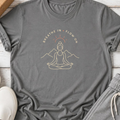 Breathe In Flow On Yoga Shirt, Minimalist Mountain Meditation Tee, Boho Yogi T-Shirt, Mindfulness Wellness Gift for Women, Calm Self Care.