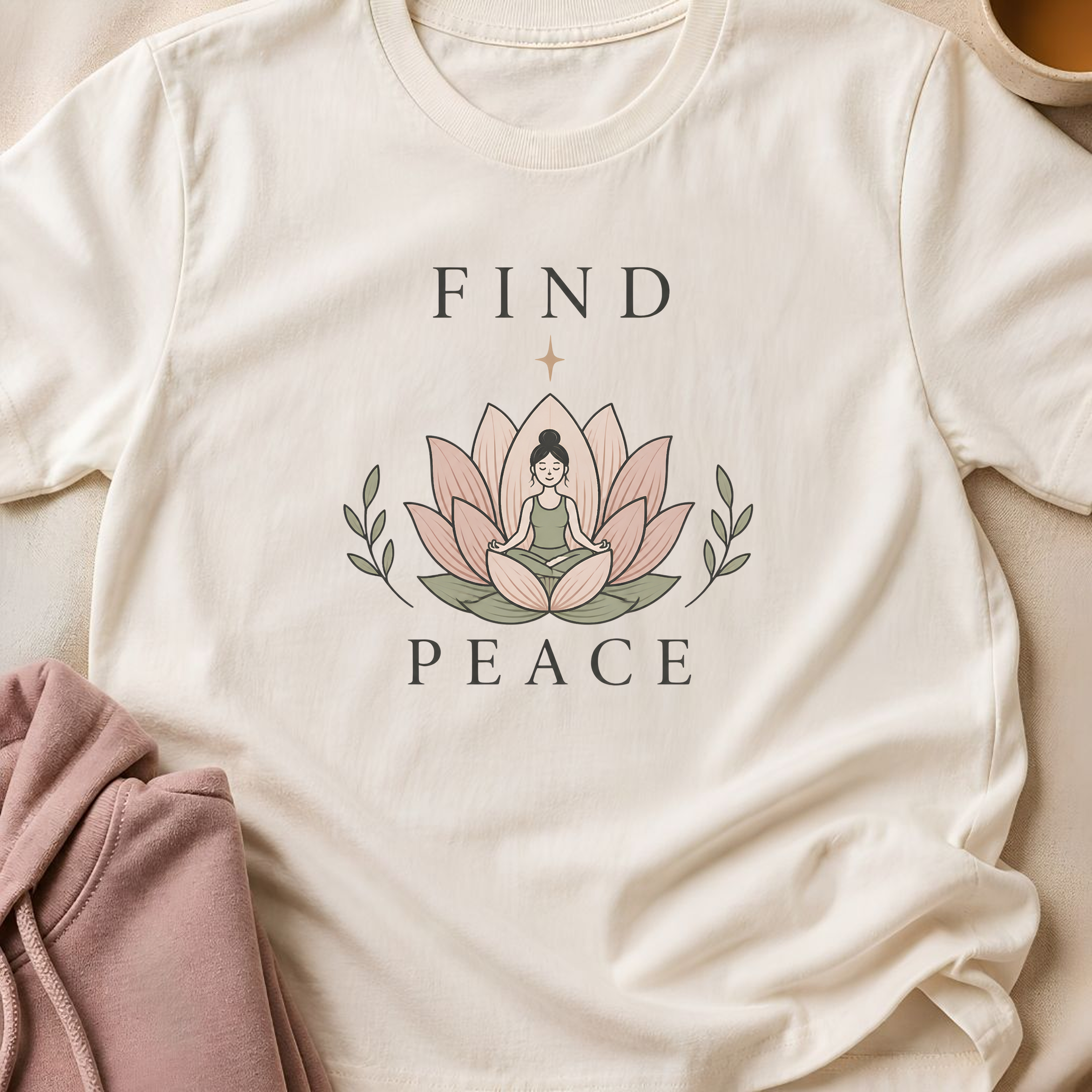 Find Peace Shirt, Lotus Meditation Tee, Yoga Lover Gift, Mindfulness T-Shirt, Peaceful Wellness Shirt.