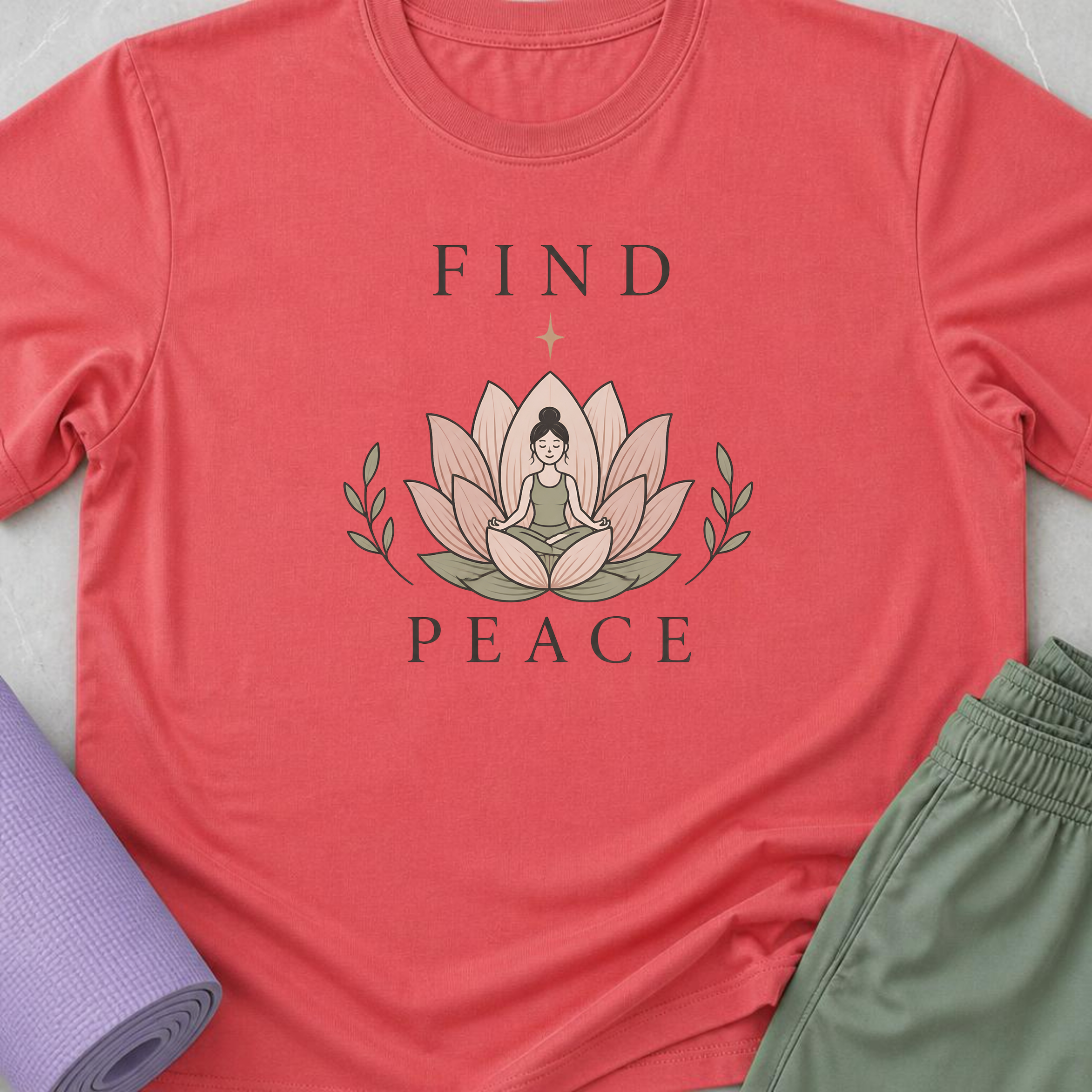 Find Peace Shirt, Lotus Meditation Tee, Yoga Lover Gift, Mindfulness T-Shirt, Peaceful Wellness Shirt.