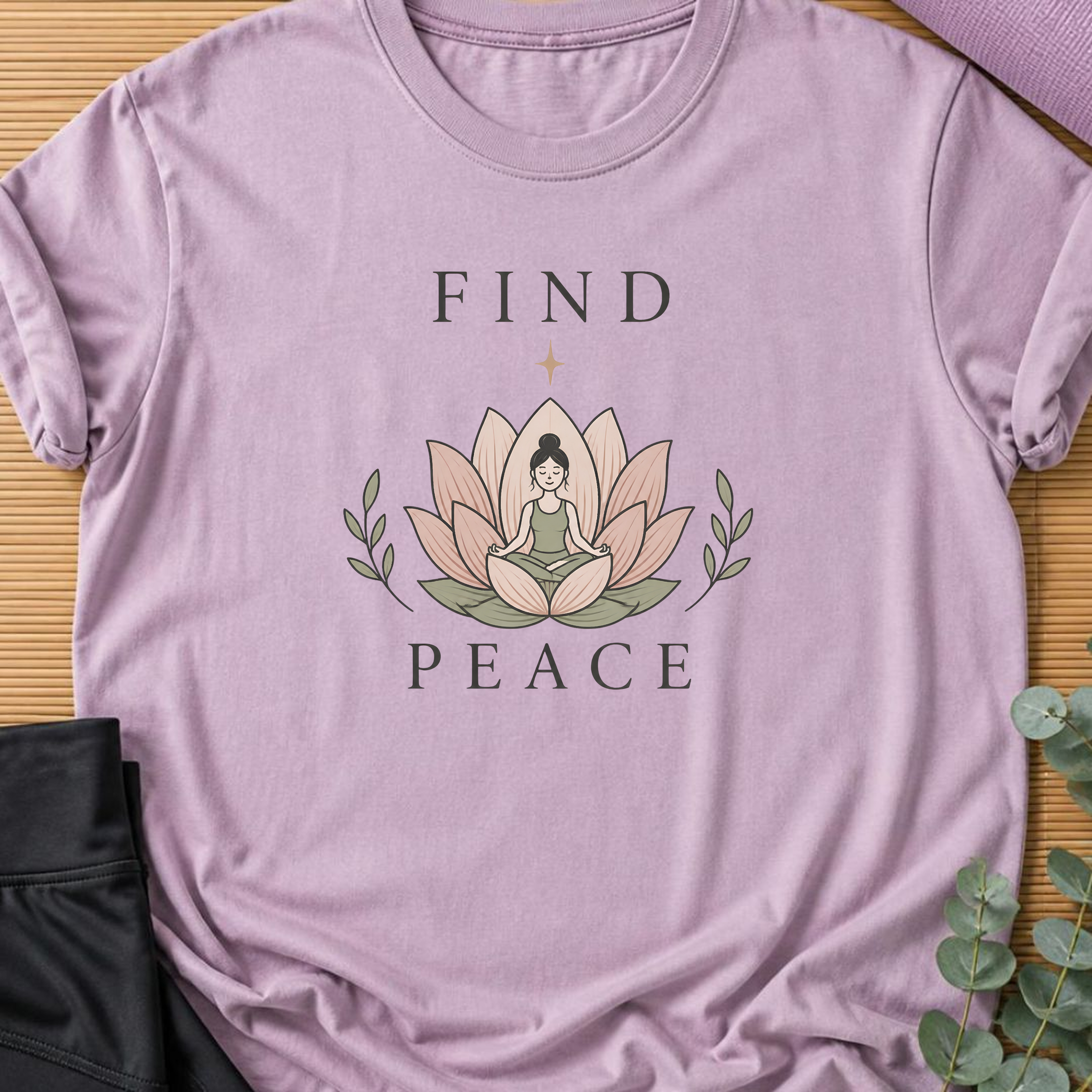 Find Peace Shirt, Lotus Meditation Tee, Yoga Lover Gift, Mindfulness T-Shirt, Peaceful Wellness Shirt.