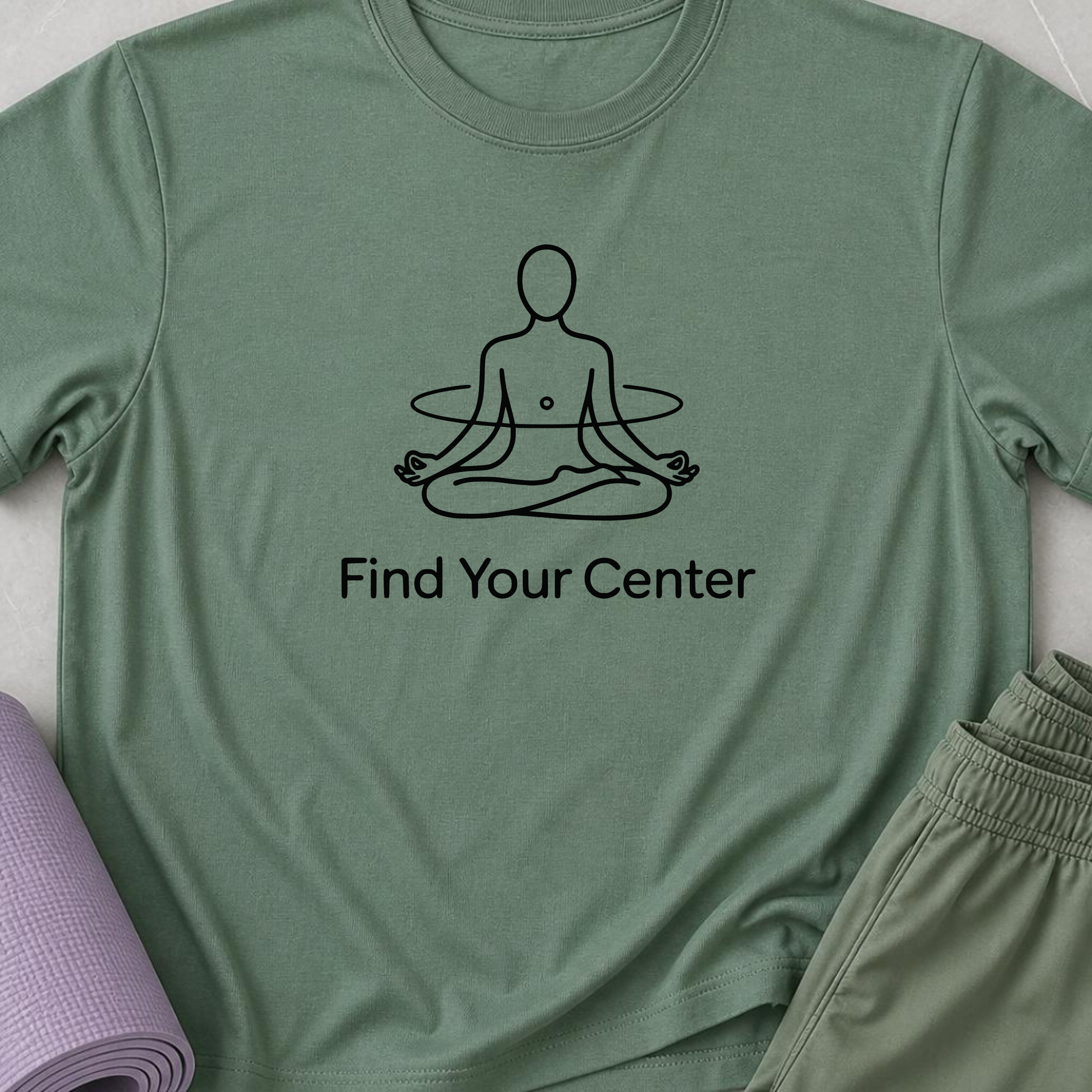 Find Your Center Yoga Shirt, Minimalist Meditation T-Shirt, Yogi Tee, Mindfulness Shirt, Wellness Gift, Calm Boho Yoga Tee