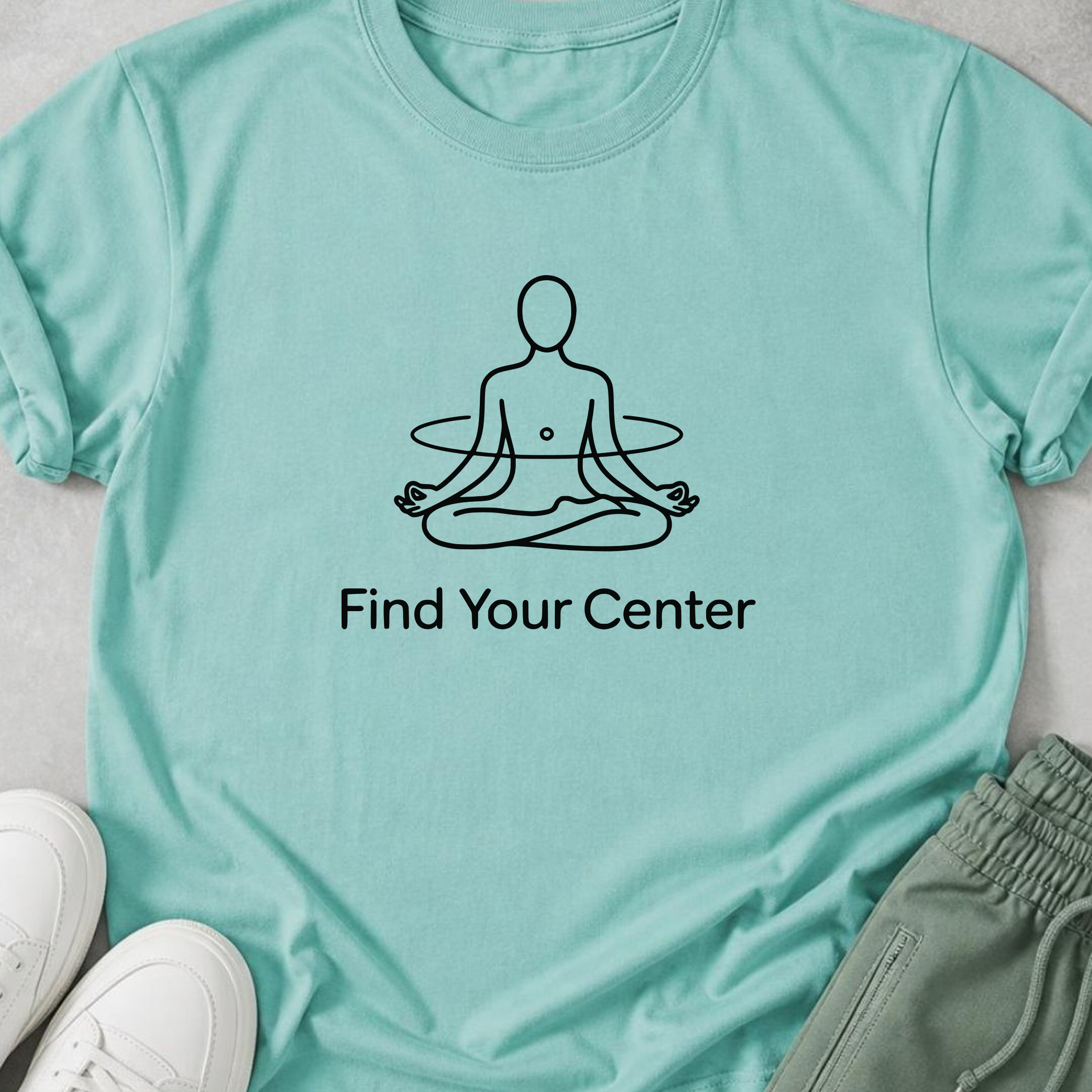 Find Your Center Yoga Shirt, Minimalist Meditation T-Shirt, Yogi Tee, Mindfulness Shirt, Wellness Gift, Calm Boho Yoga Tee