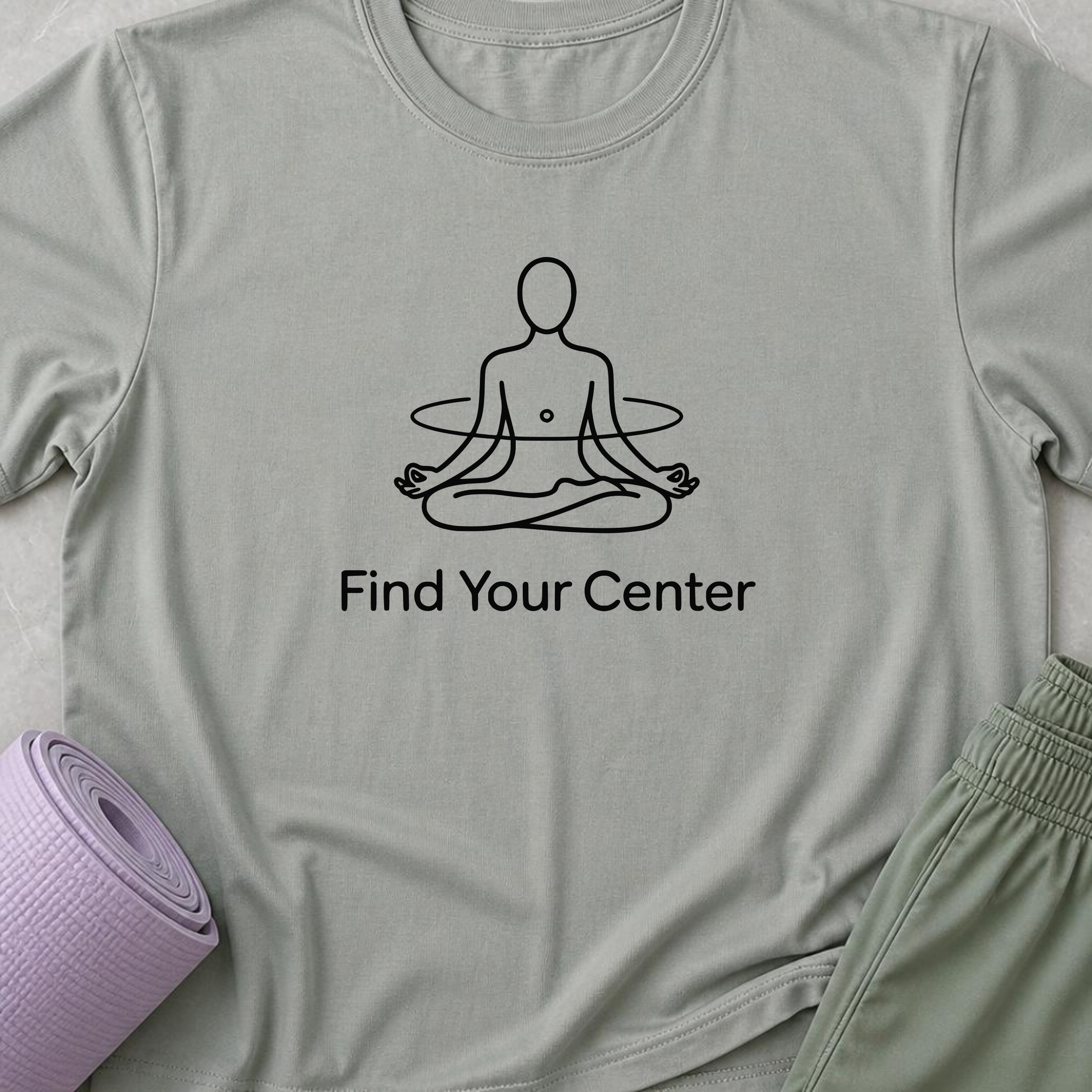 Find Your Center Yoga Shirt, Minimalist Meditation T-Shirt, Yogi Tee, Mindfulness Shirt, Wellness Gift, Calm Boho Yoga Tee