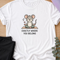 Exactly Where You Belong Yoga Shirt, Minimalist Meditating Mouse T-Shirt, Mindfulness Tee, Cute Wellness Gift for Women Yogi.