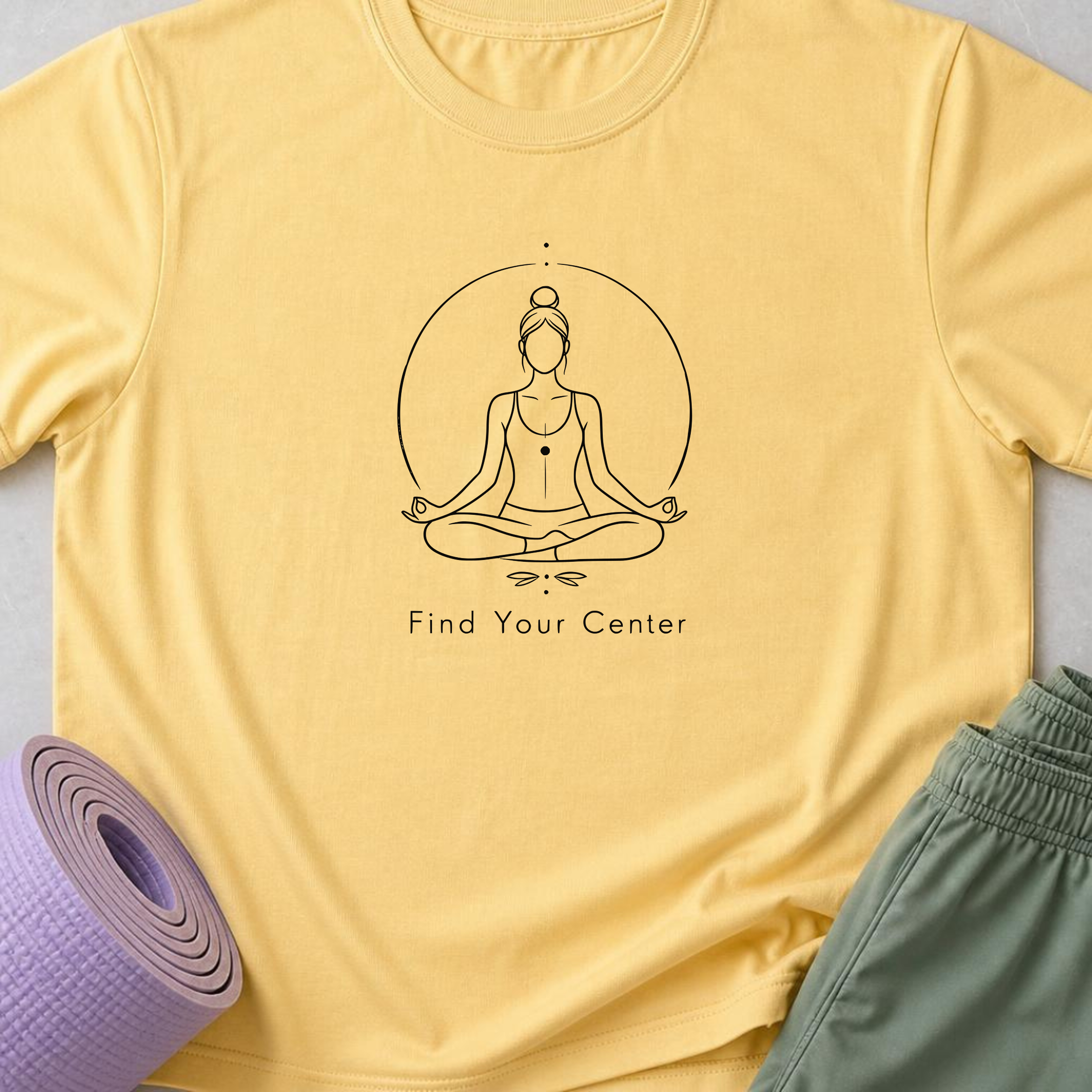 Find Your Center Yoga Shirt, Minimalist Meditation T-Shirt, Yogi Tee, Mindfulness Shirt, Wellness Gift, Calm Boho Yoga Tee.