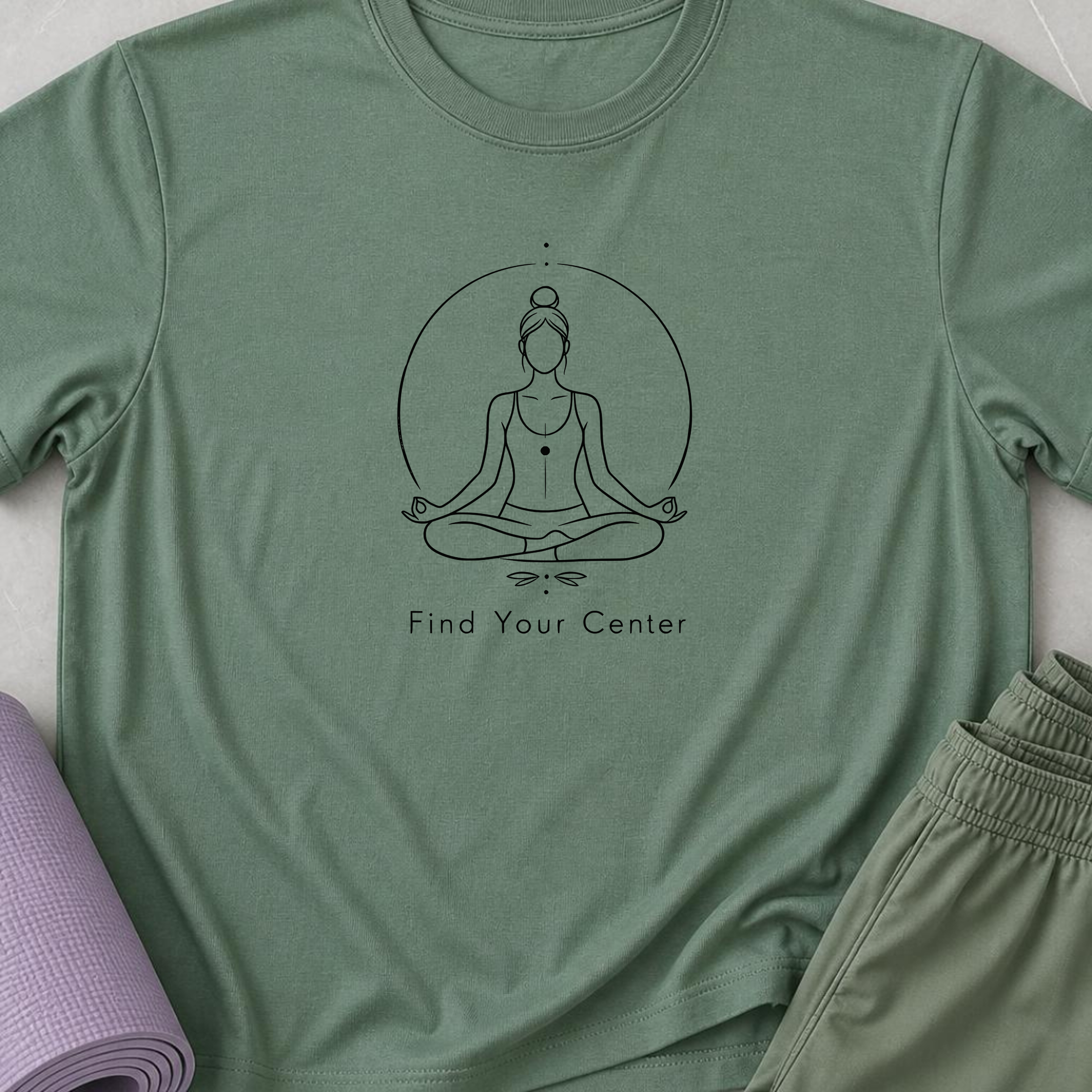 Find Your Center Yoga Shirt, Minimalist Meditation T-Shirt, Yogi Tee, Mindfulness Shirt, Wellness Gift, Calm Boho Yoga Tee.