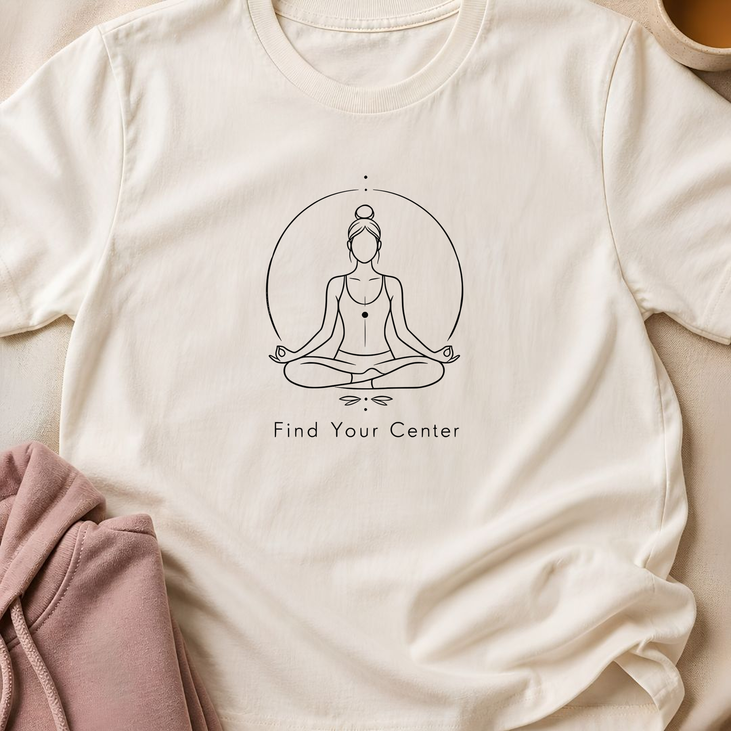 Find Your Center Yoga Shirt, Minimalist Meditation T-Shirt, Yogi Tee, Mindfulness Shirt, Wellness Gift, Calm Boho Yoga Tee.
