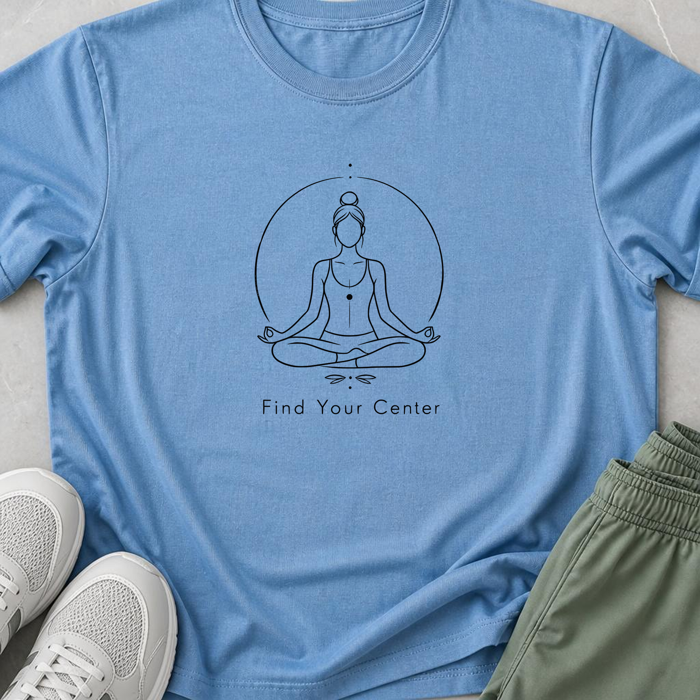 Find Your Center Yoga Shirt, Minimalist Meditation T-Shirt, Yogi Tee, Mindfulness Shirt, Wellness Gift, Calm Boho Yoga Tee.