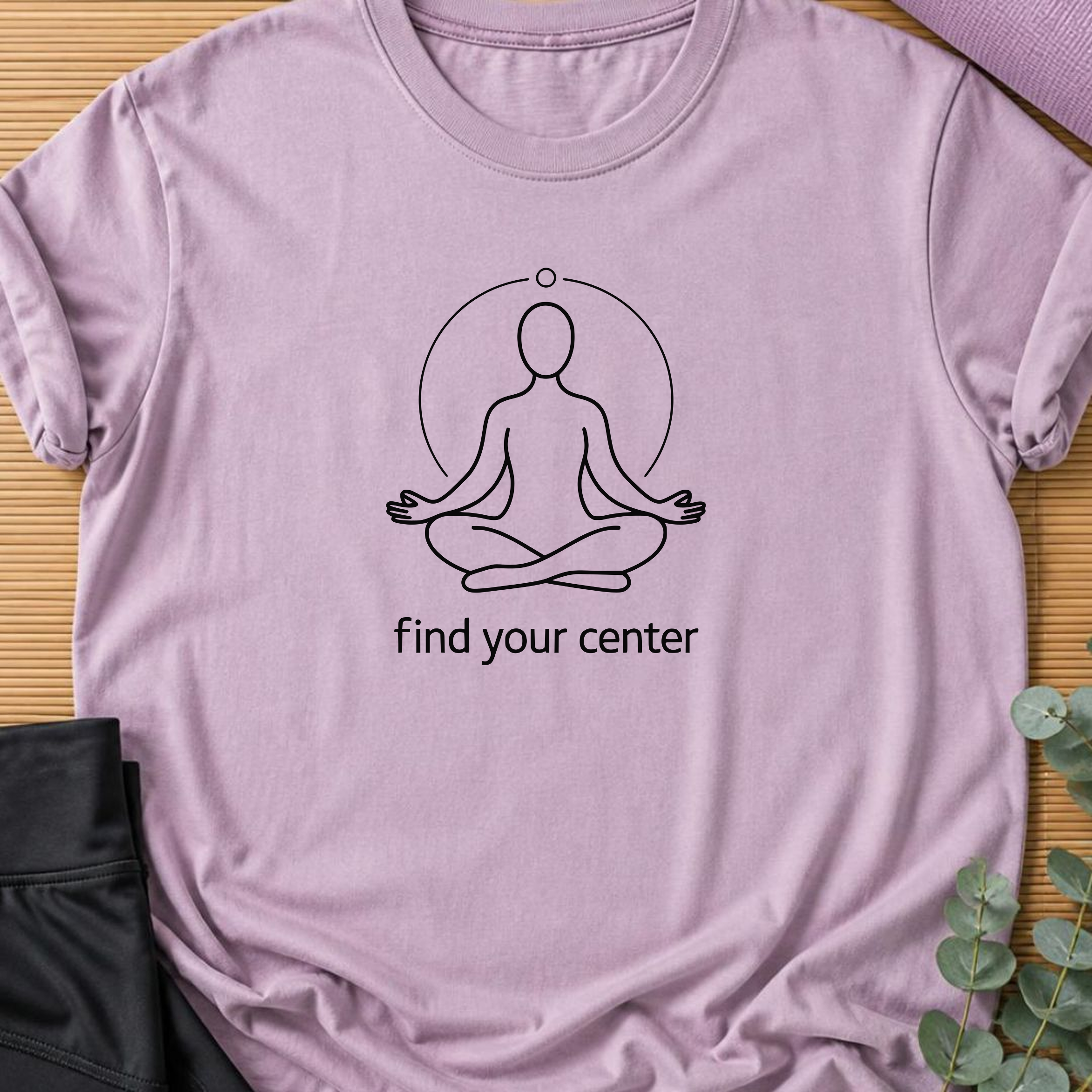 Find Your Center Yoga Shirt, Minimalist Meditation T-Shirt, Yogi Tee, Mindfulness Shirt, Wellness Gift, Calm Boho Yoga Tee.