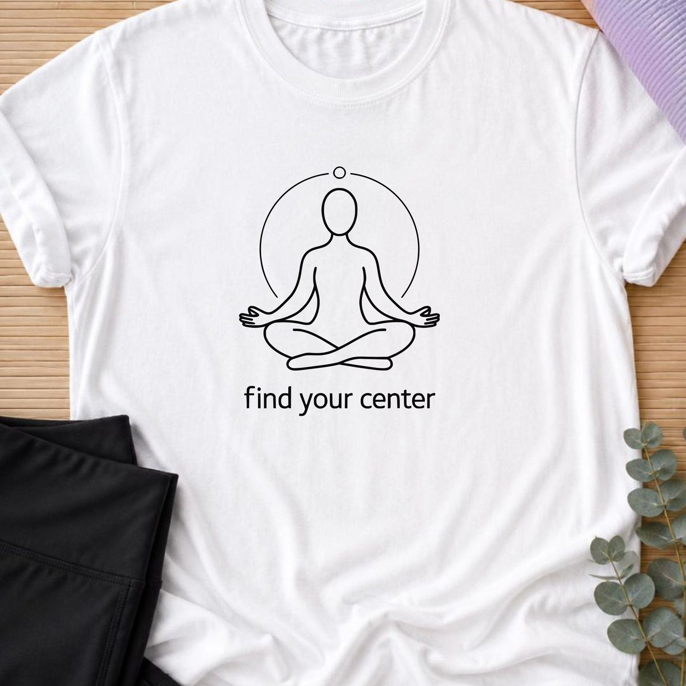 Find Your Center Yoga Shirt, Minimalist Meditation T-Shirt, Yogi Tee, Mindfulness Shirt, Wellness Gift, Calm Boho Yoga Tee.