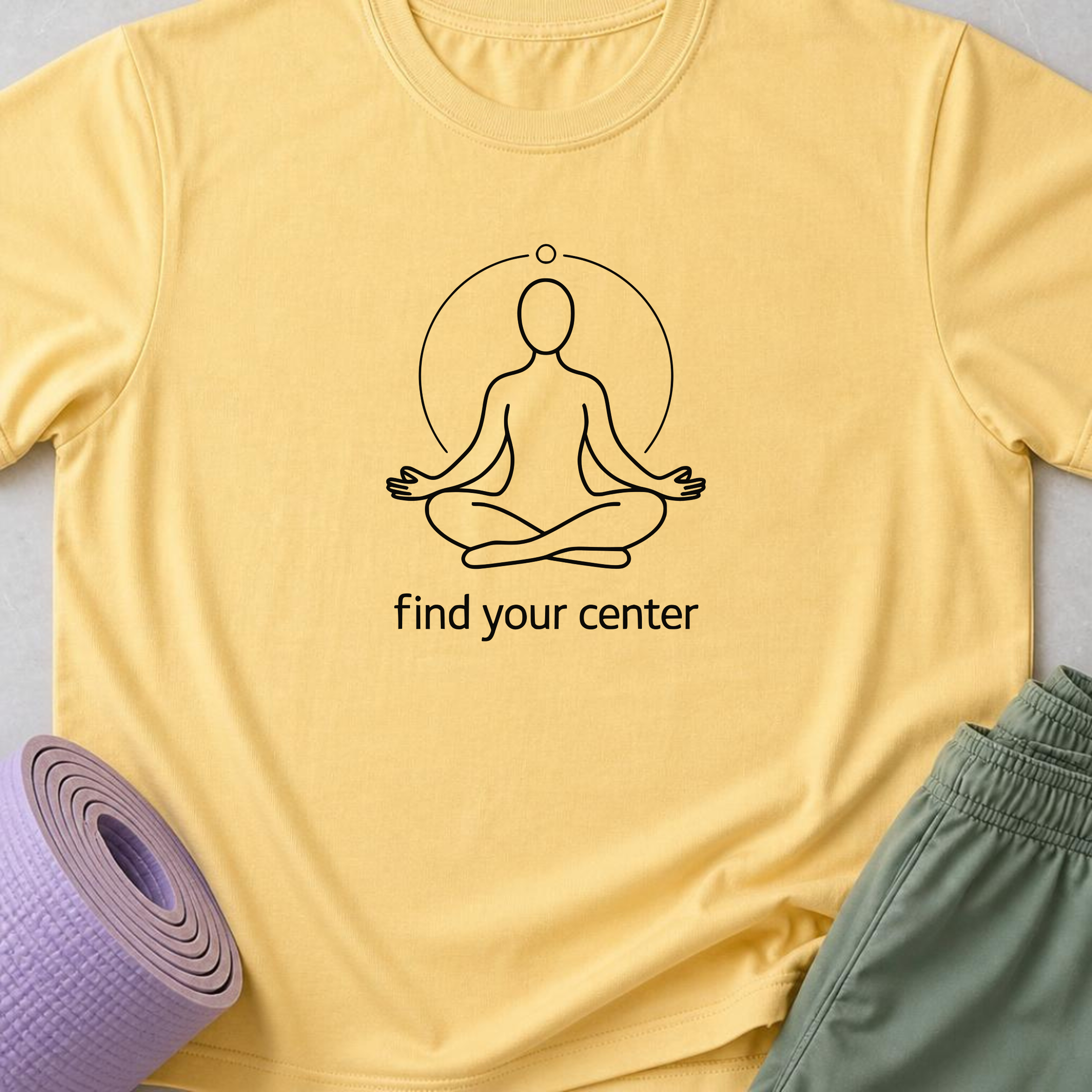 Find Your Center Yoga Shirt, Minimalist Meditation T-Shirt, Yogi Tee, Mindfulness Shirt, Wellness Gift, Calm Boho Yoga Tee.