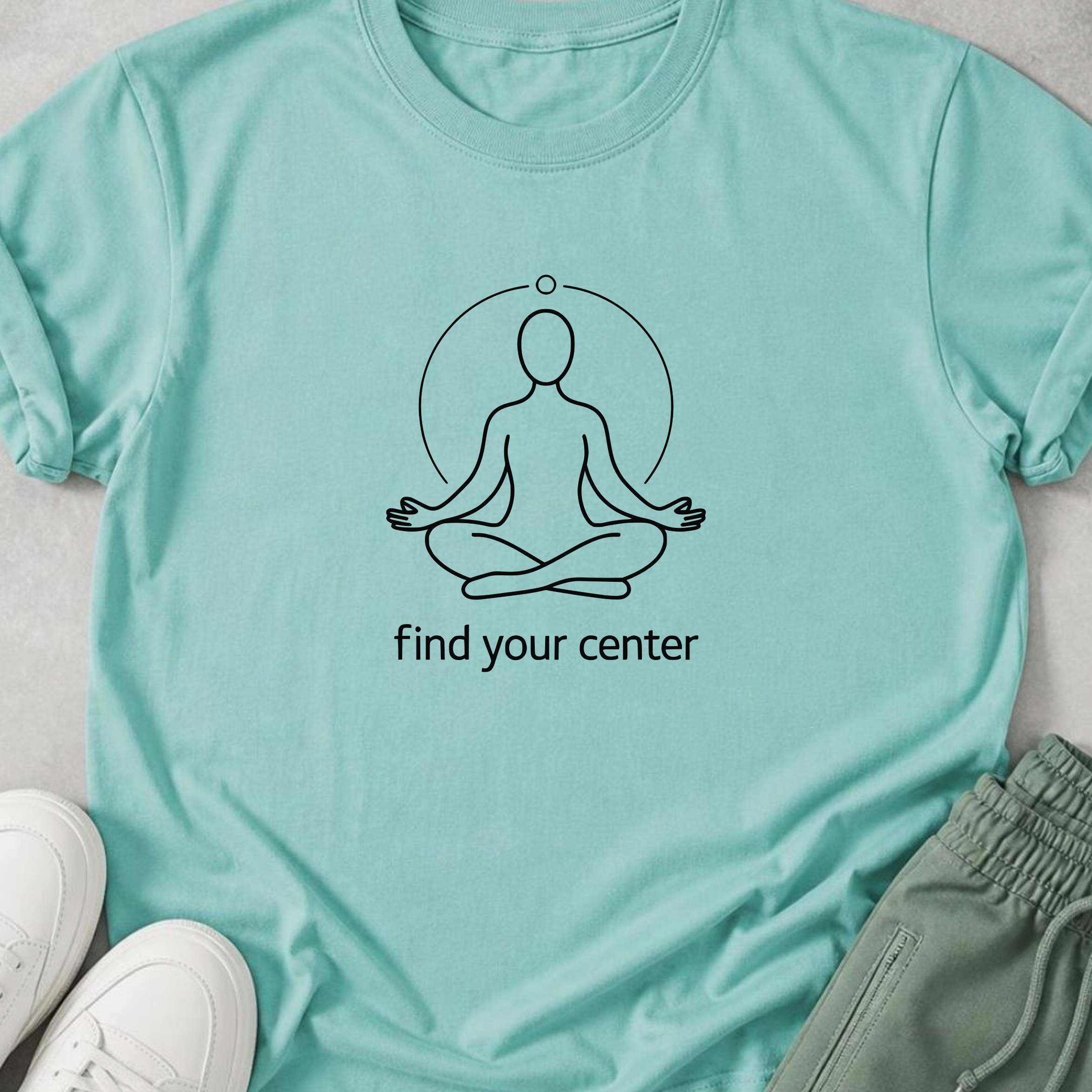 Find Your Center Yoga Shirt, Minimalist Meditation T-Shirt, Yogi Tee, Mindfulness Shirt, Wellness Gift, Calm Boho Yoga Tee.