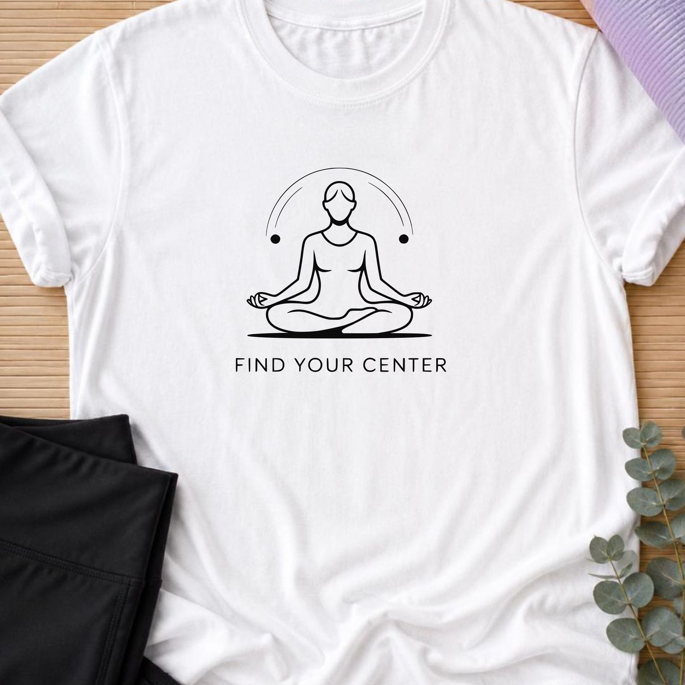 Find Your Center Yoga Shirt, Minimalist Meditation T-Shirt, Yogi Tee, Mindfulness Shirt, Wellness Gift, Calm Boho Yoga Tee.