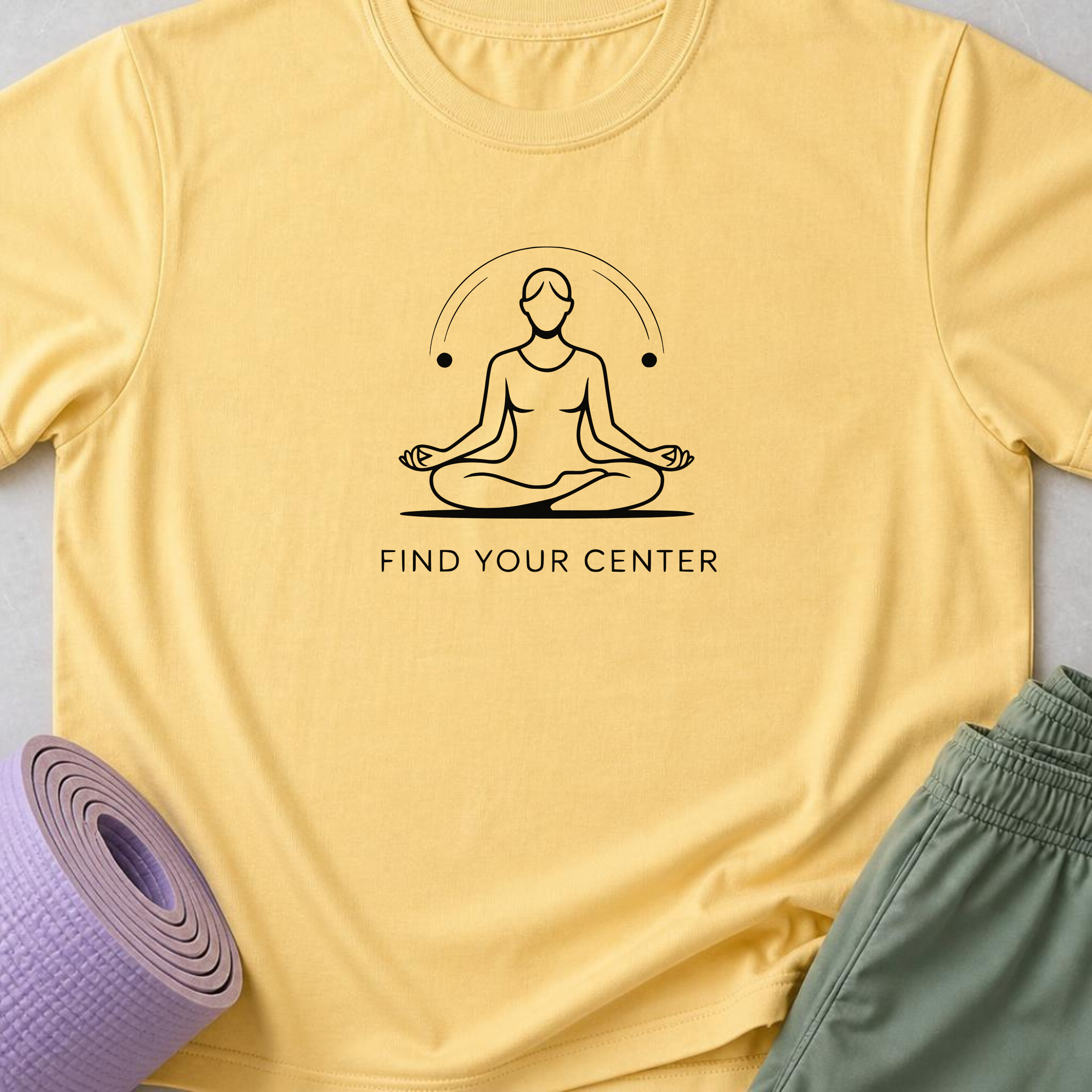 Find Your Center Yoga Shirt, Minimalist Meditation T-Shirt, Yogi Tee, Mindfulness Shirt, Wellness Gift, Calm Boho Yoga Tee.