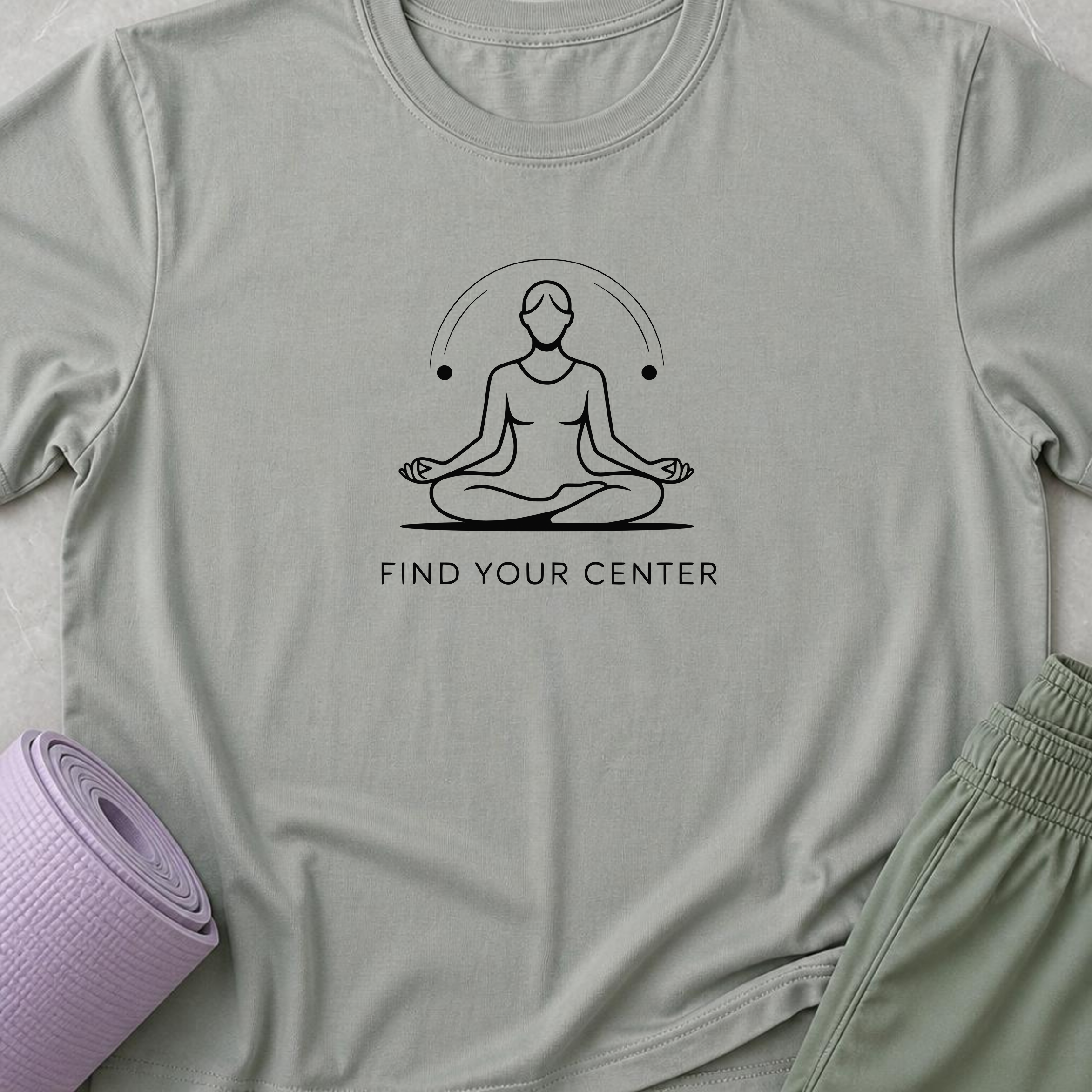 Find Your Center Yoga Shirt, Minimalist Meditation T-Shirt, Yogi Tee, Mindfulness Shirt, Wellness Gift, Calm Boho Yoga Tee.