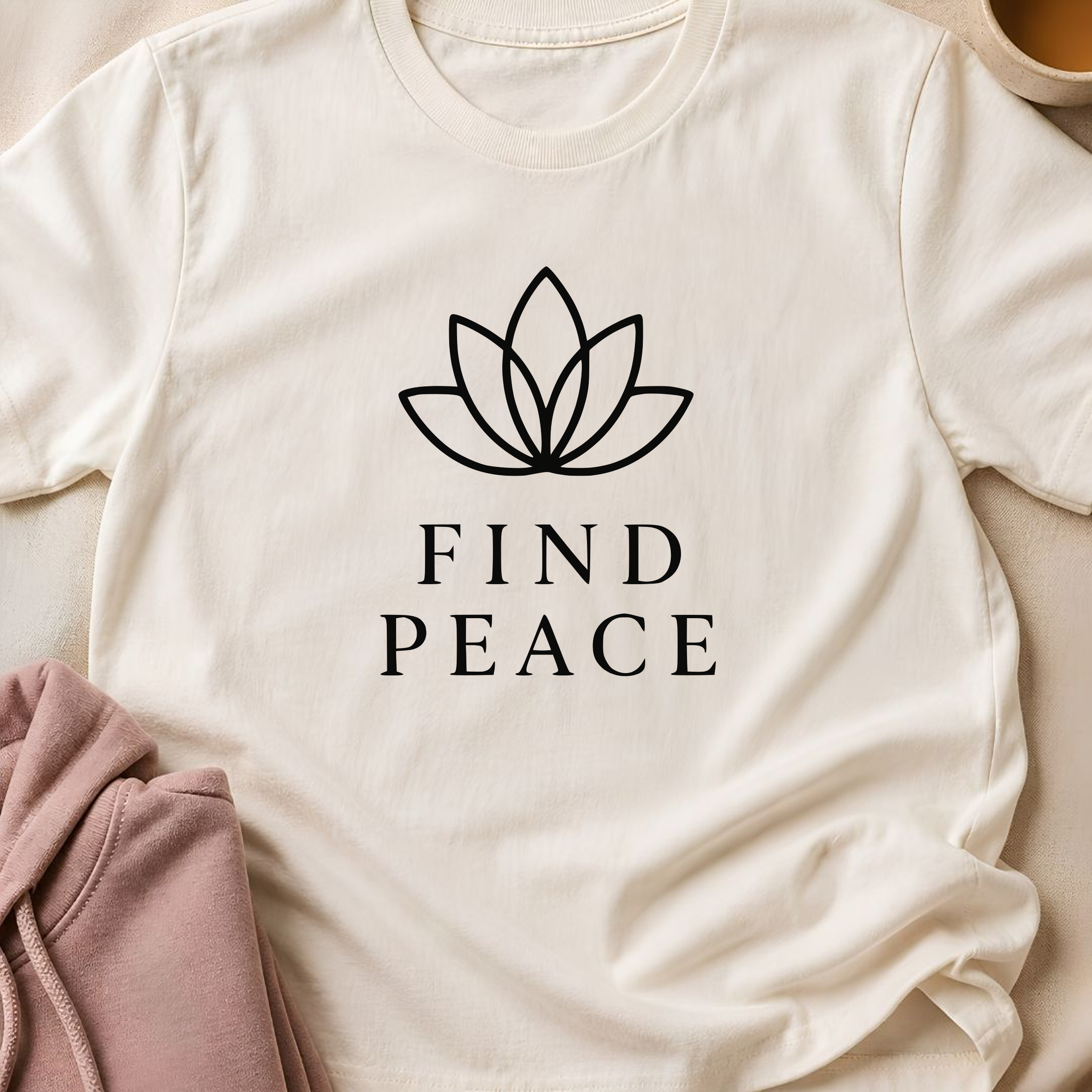 Find Peace Shirt, Minimalist Yoga Tee, Meditation T-Shirt, Mindfulness Gift, Peaceful Wellness Shirt.