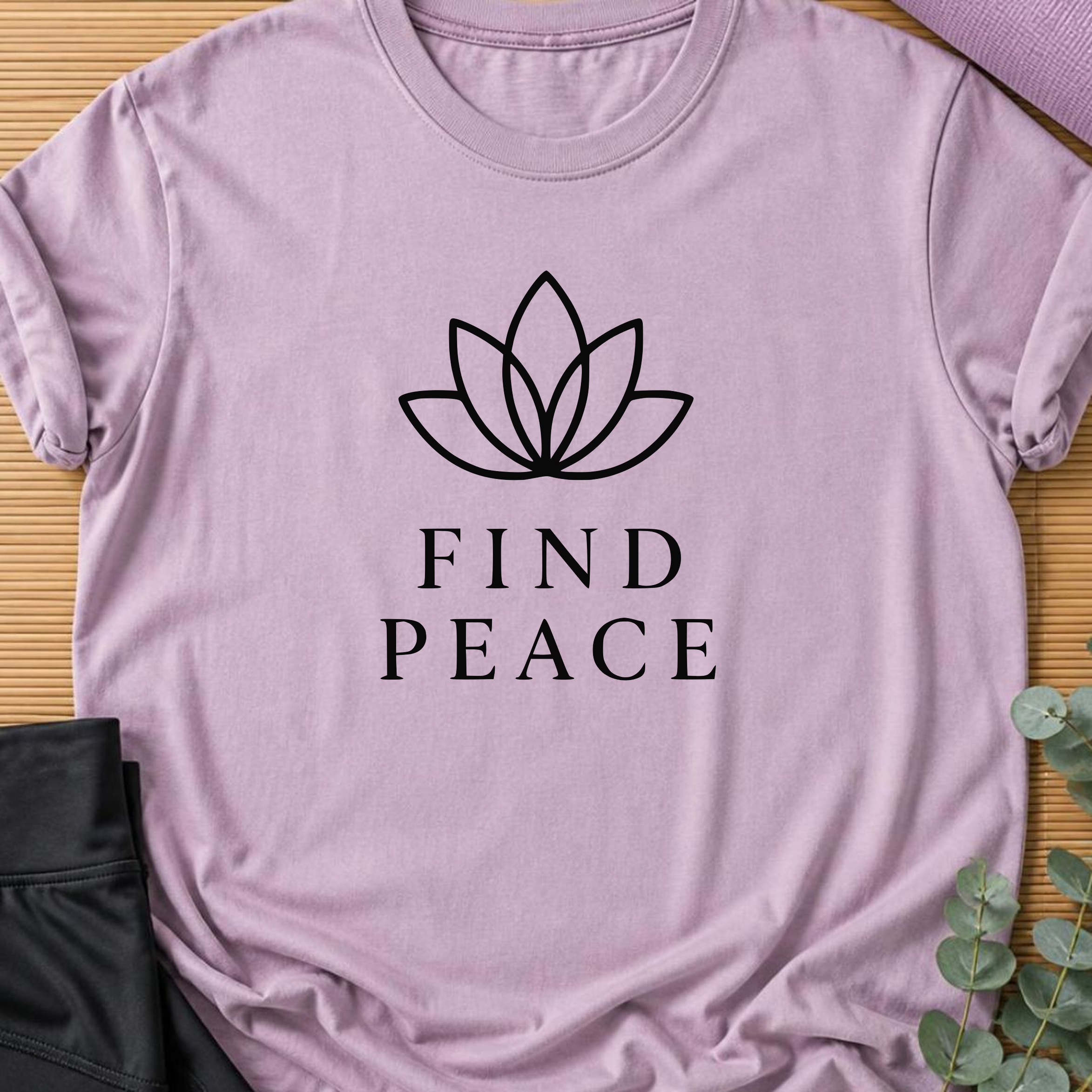 Find Peace Shirt, Minimalist Yoga Tee, Meditation T-Shirt, Mindfulness Gift, Peaceful Wellness Shirt.