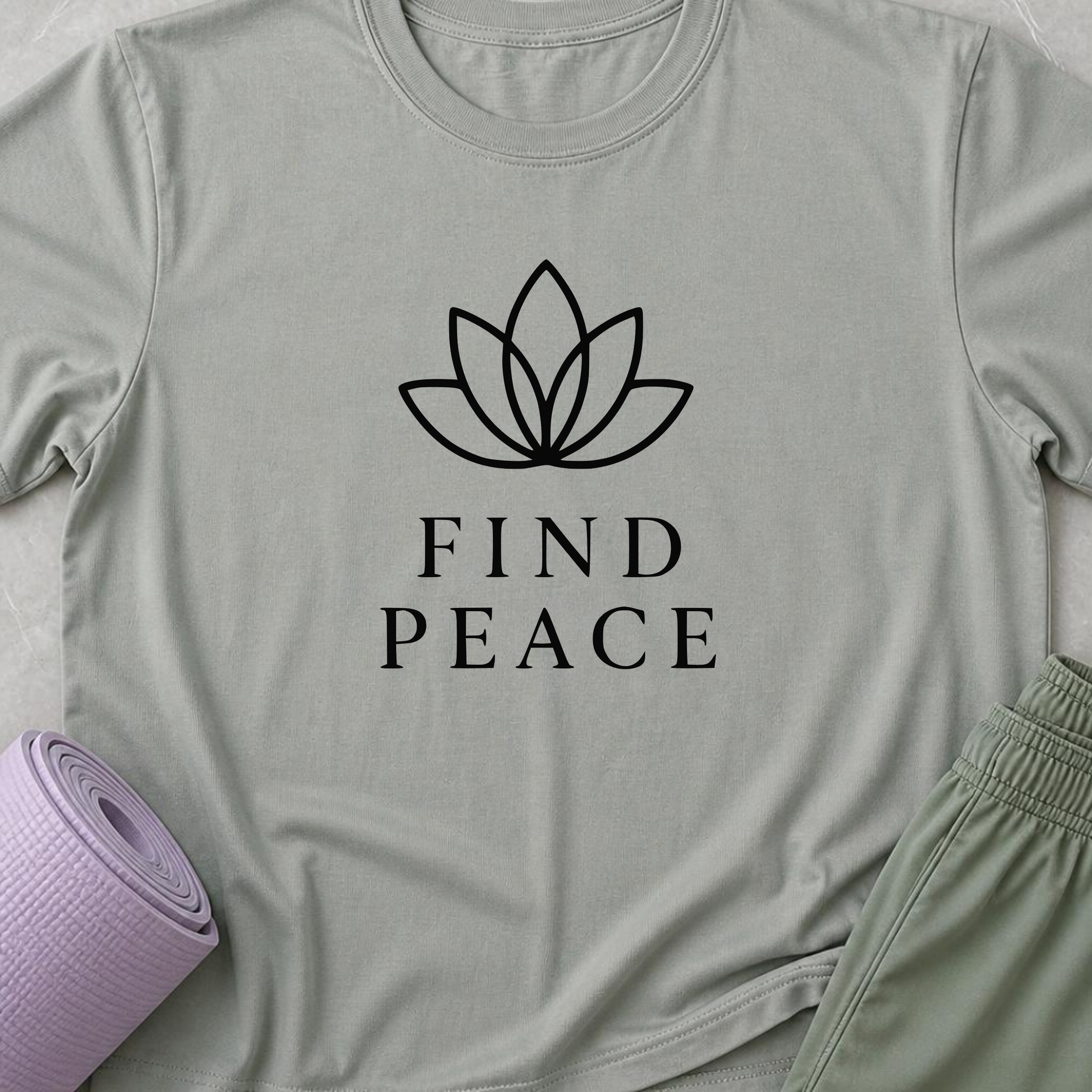Find Peace Shirt, Minimalist Yoga Tee, Meditation T-Shirt, Mindfulness Gift, Peaceful Wellness Shirt.