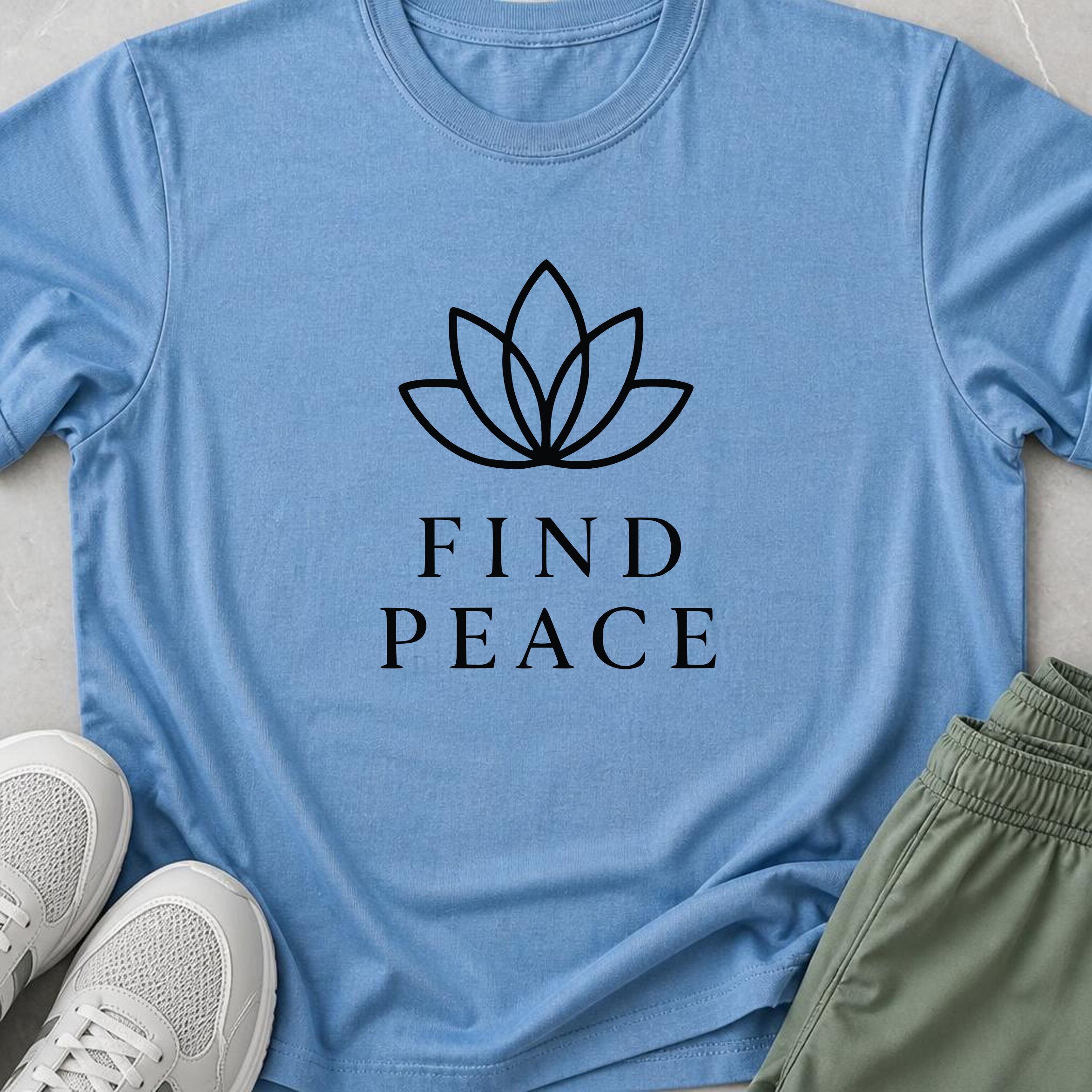 Find Peace Shirt, Minimalist Yoga Tee, Meditation T-Shirt, Mindfulness Gift, Peaceful Wellness Shirt.