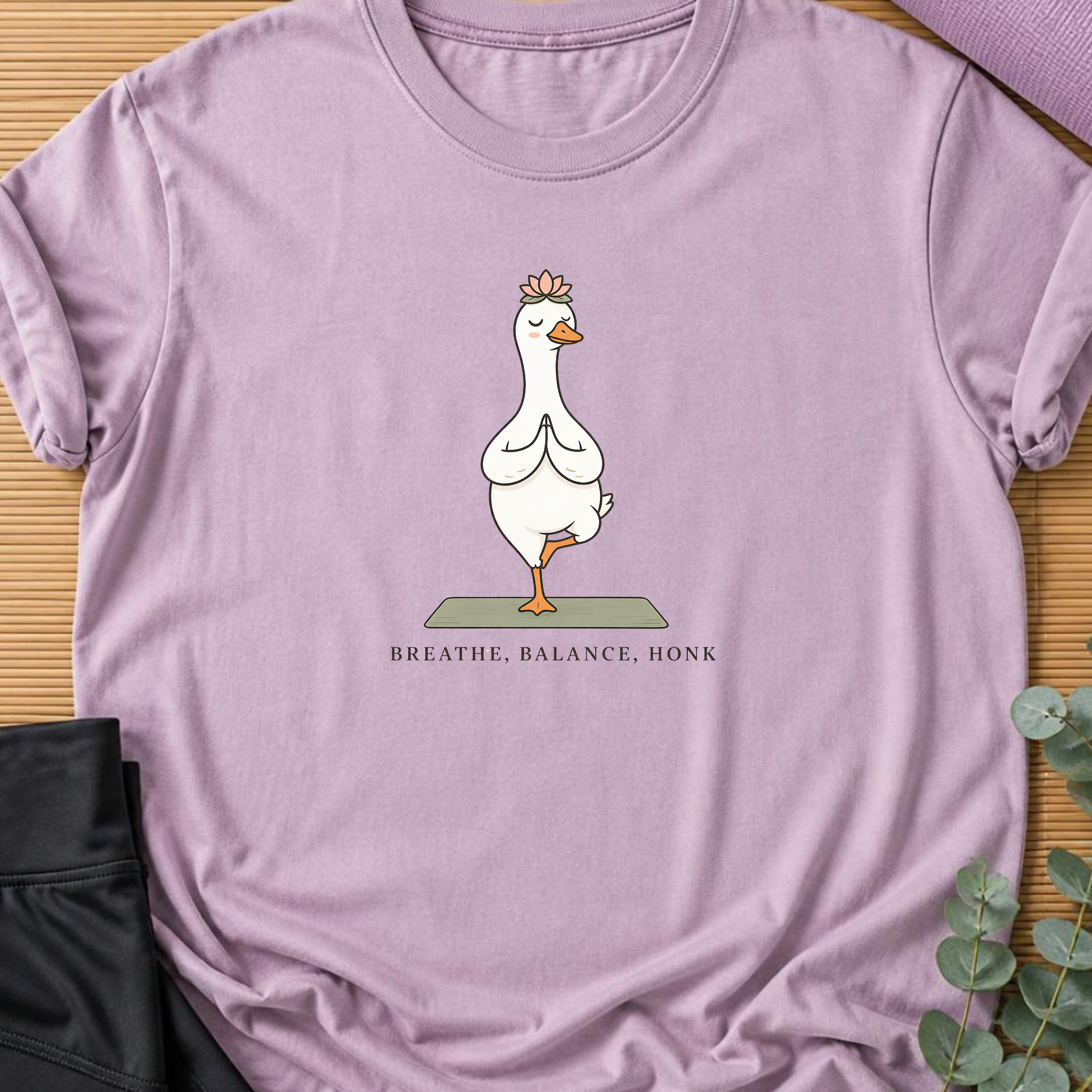 Breathe Balance Honu Goose Yoga Shirt, Minimalist Yogi Tee, Funny Meditation T-Shirt, Cute Mindfulness Gift for Yoga Lovers.