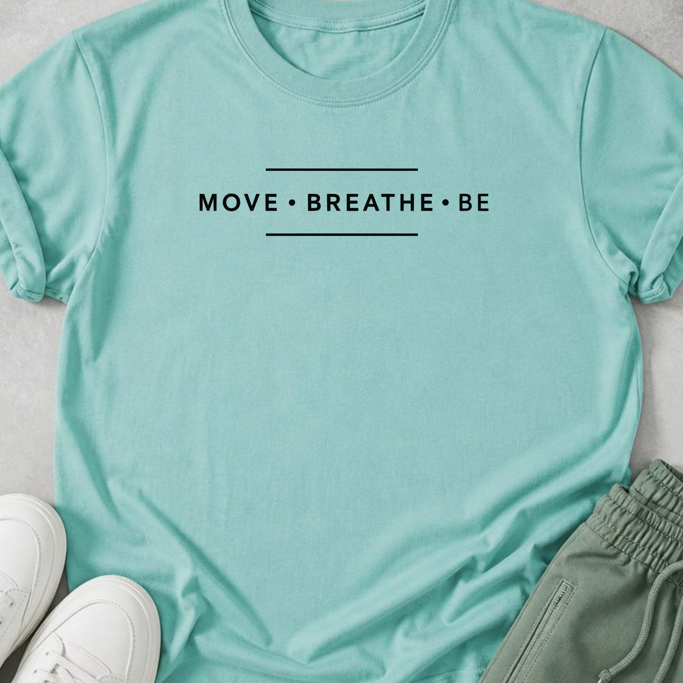Move Breathe Be Yoga Shirt, Minimalist Wellness Tee, Meditation T-Shirt, Mindfulness Gift, Peaceful Yoga Lover Shirt.