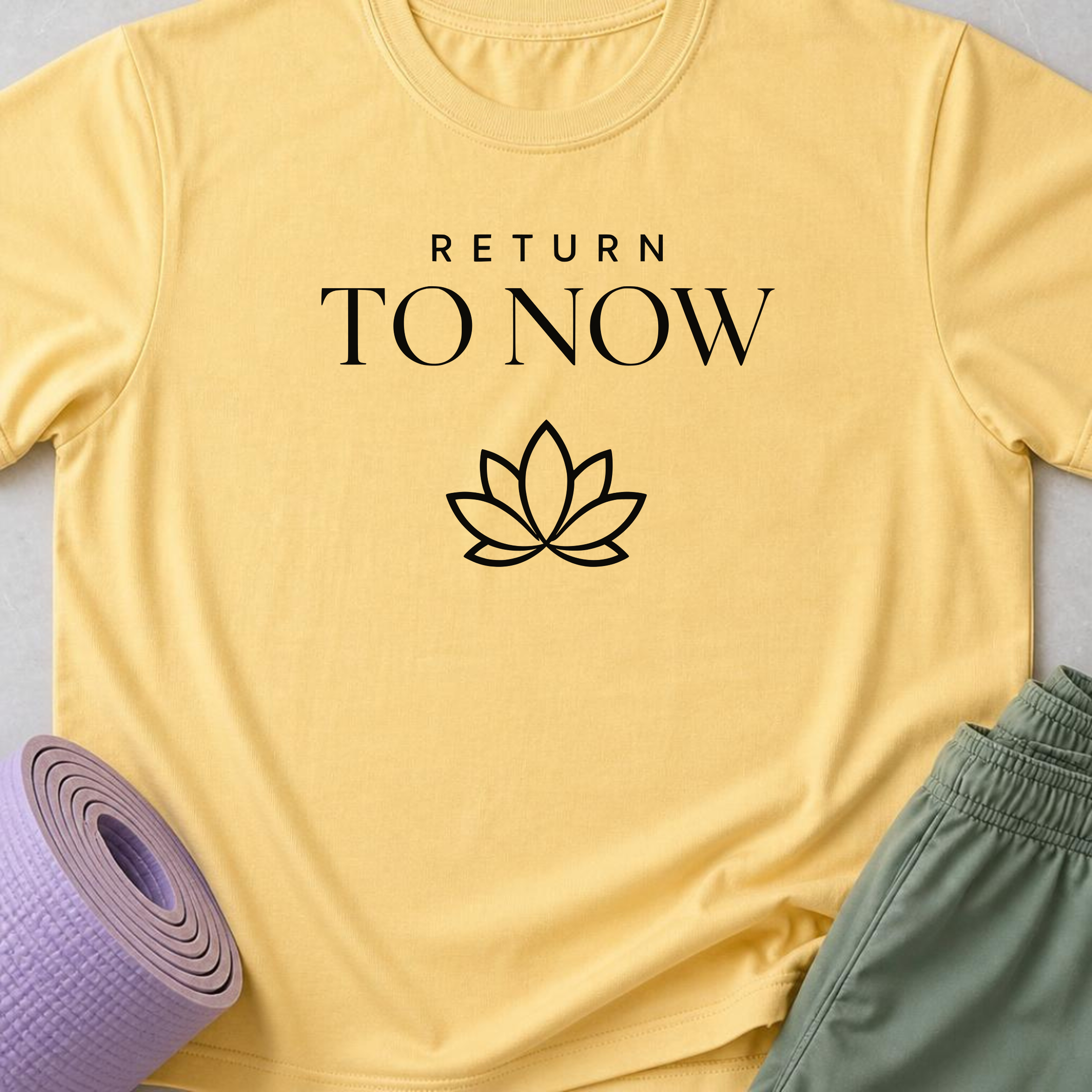 Return To Now Shirt, Minimalist Mindfulness Tee, Meditation T-Shirt, Lotus Yoga Shirt, Wellness Gift.
