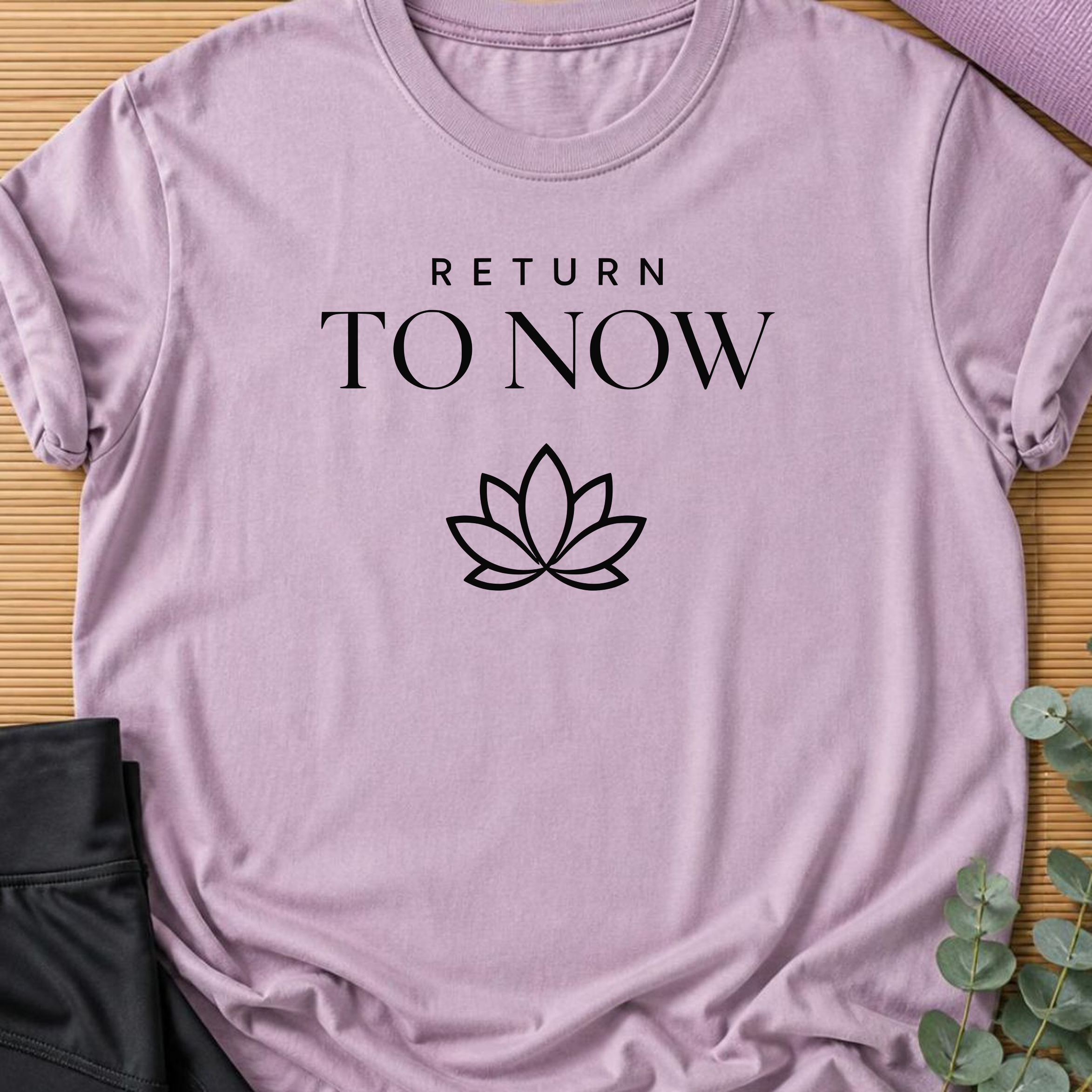Return To Now Shirt, Minimalist Mindfulness Tee, Meditation T-Shirt, Lotus Yoga Shirt, Wellness Gift.