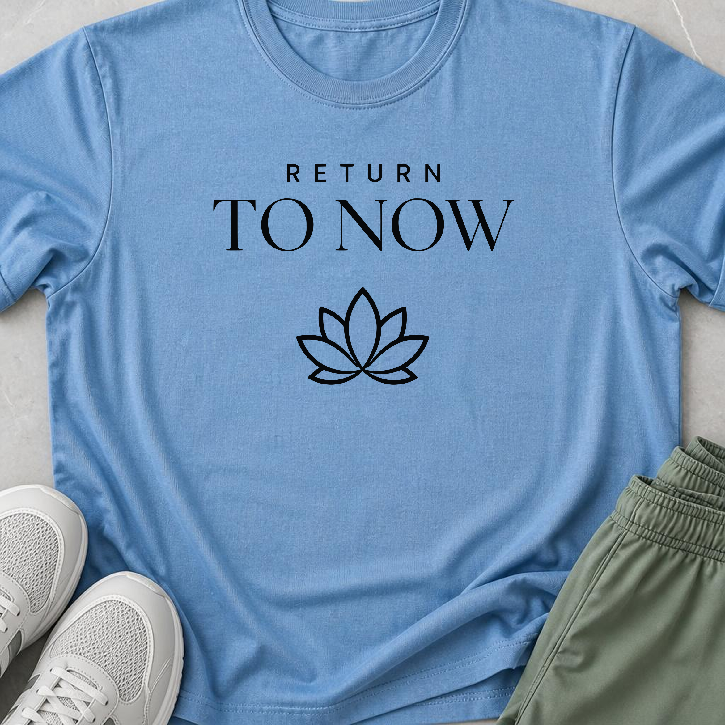 Return To Now Shirt, Minimalist Mindfulness Tee, Meditation T-Shirt, Lotus Yoga Shirt, Wellness Gift.