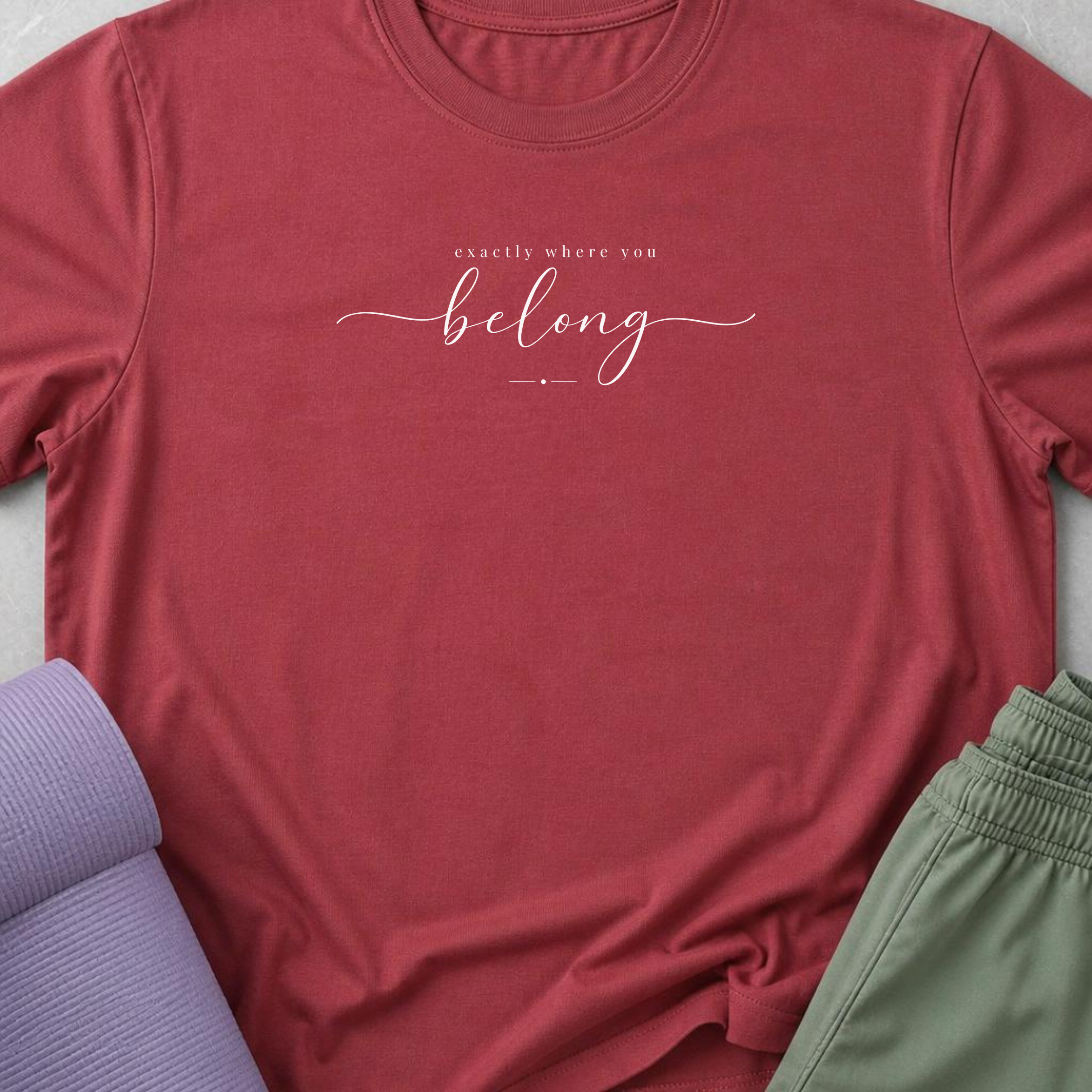 exactly where you belong Yoga Shirt, Minimalist Meditation Tee, Mindfulness T-Shirt, Wellness Gift, Peaceful Yoga Lover Shirt