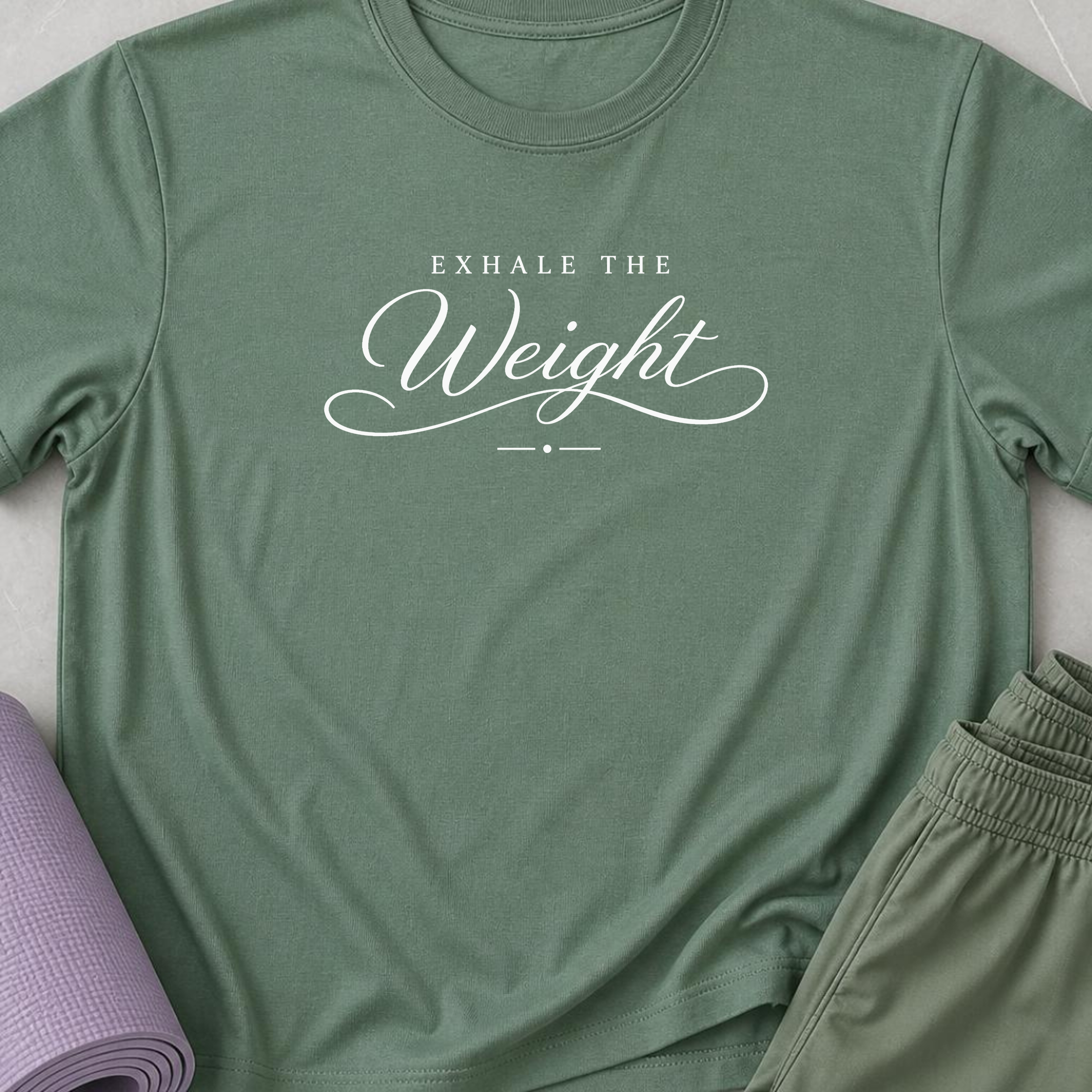 Exhale the Weight, Yoga Shirt, Minimalist Meditation Tee, Mindfulness T-Shirt, Wellness Gift, Peaceful Yoga Lover Shirt