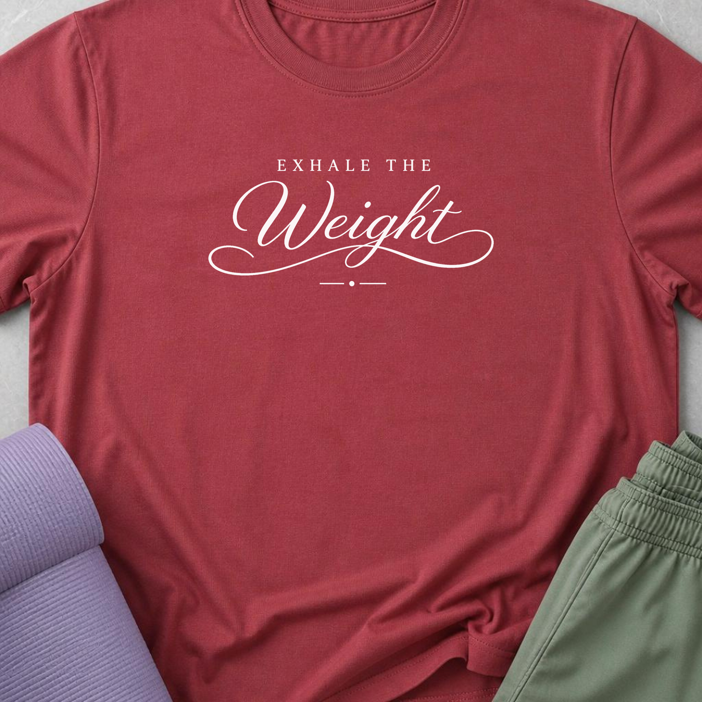 Exhale the Weight, Yoga Shirt, Minimalist Meditation Tee, Mindfulness T-Shirt, Wellness Gift, Peaceful Yoga Lover Shirt