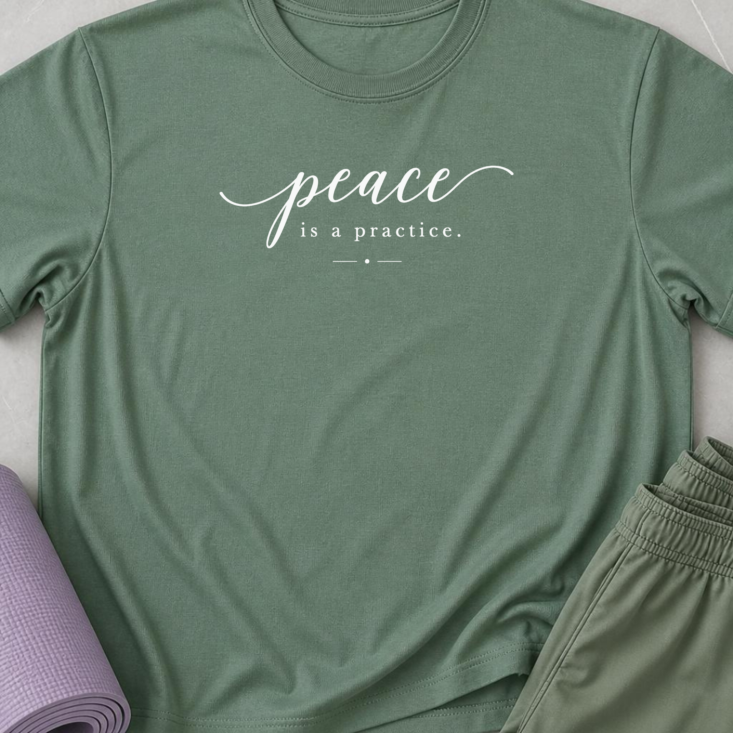 peace is a practice Yoga Shirt, Minimalist Meditation Tee, Mindfulness T-Shirt, Wellness Gift, Peaceful Yoga Lover Shirt