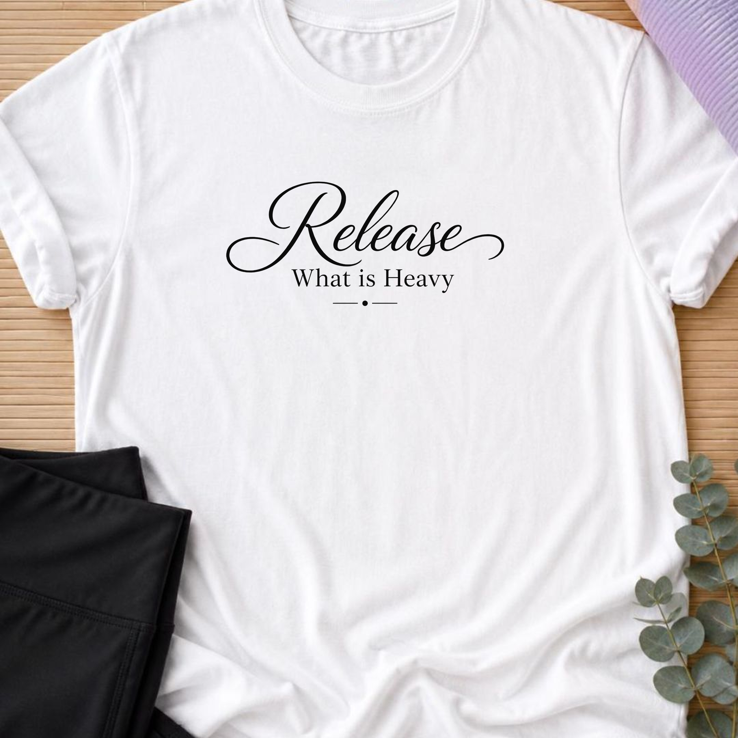 Release What is Heavy Yoga Shirt, Minimalist Meditation Tee, Mindfulness T-Shirt, Wellness Gift, Peaceful Yoga Lover Shirt