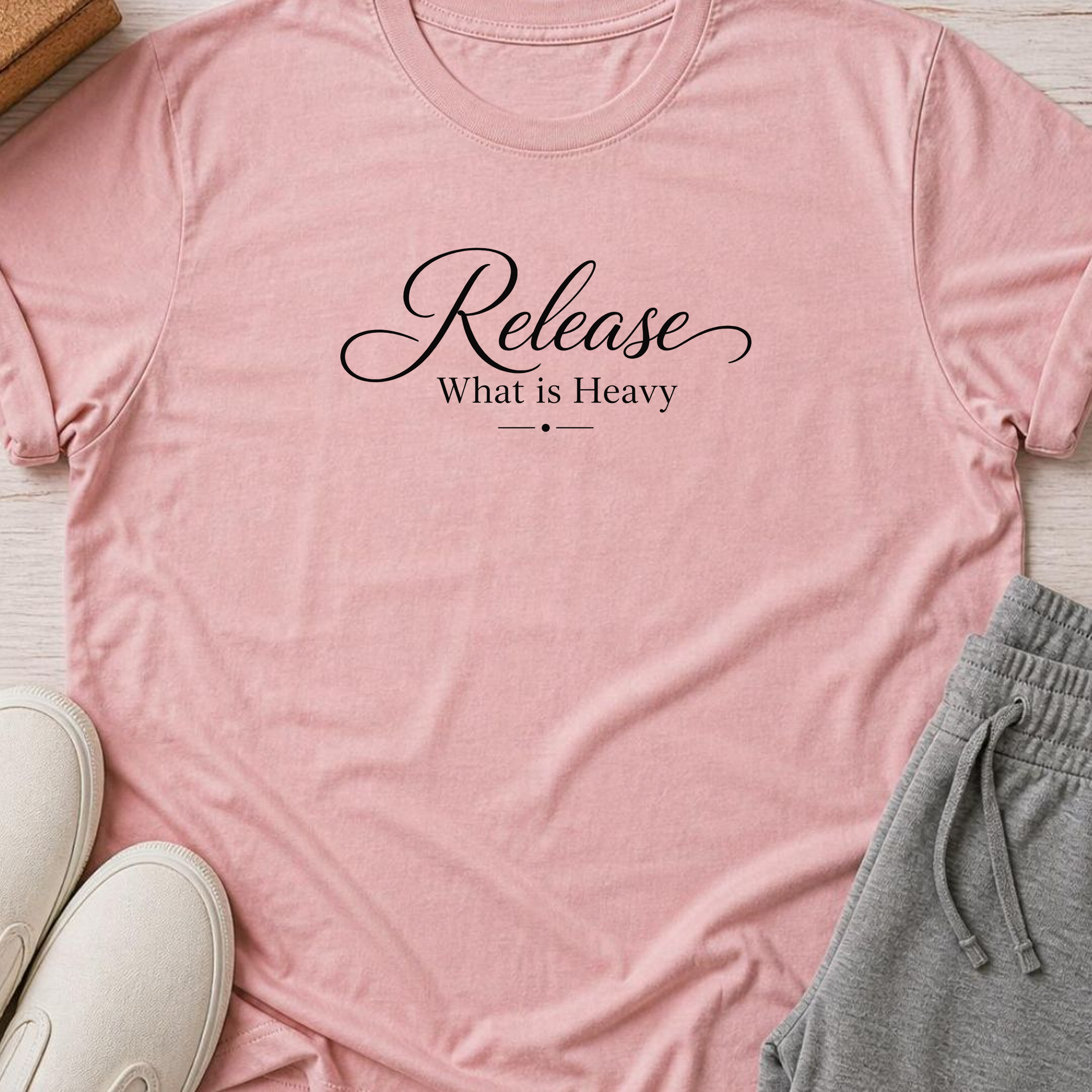 Release What is Heavy Yoga Shirt, Minimalist Meditation Tee, Mindfulness T-Shirt, Wellness Gift, Peaceful Yoga Lover Shirt