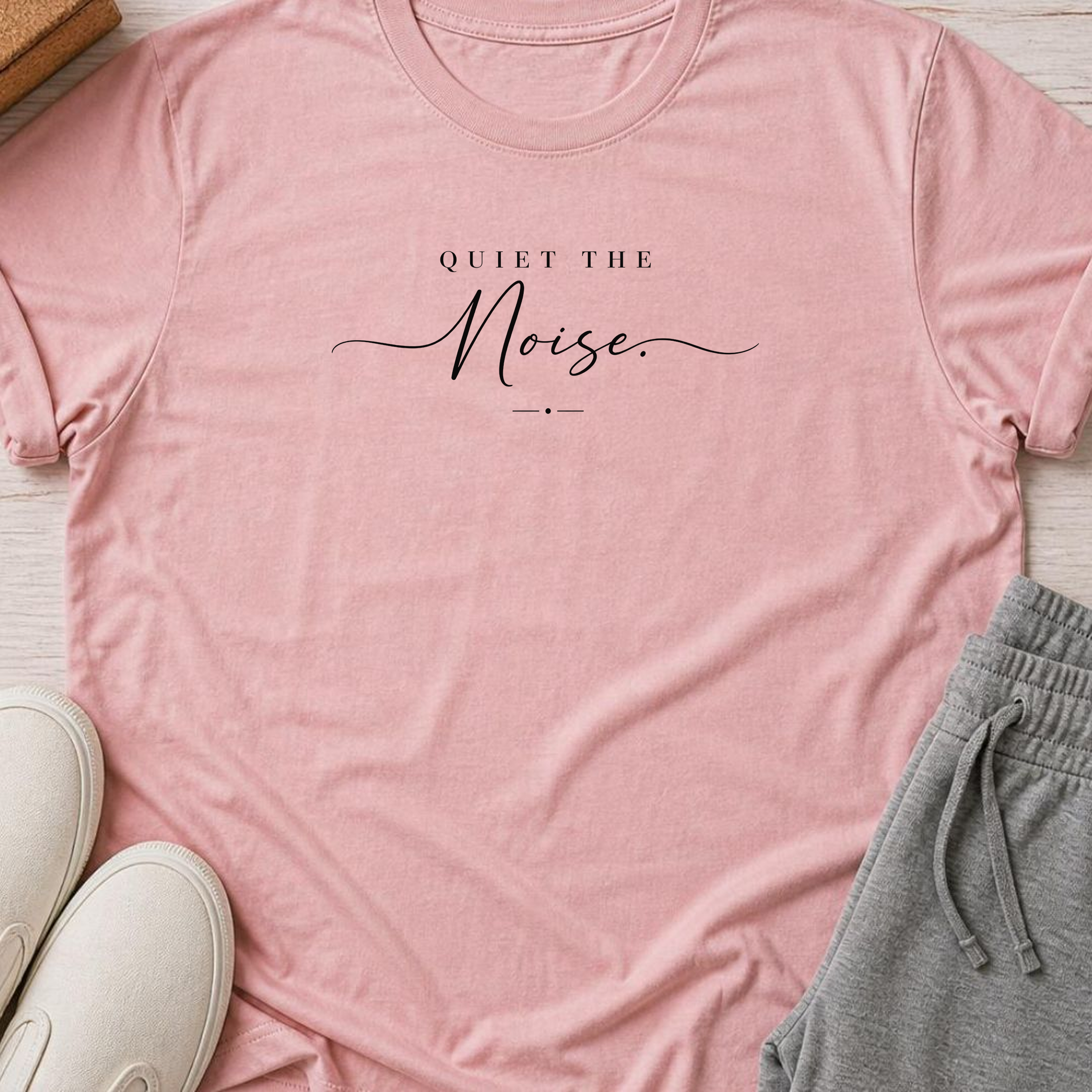 Quiet the Noise Yoga Shirt, Minimalist Meditation Tee, Mindfulness T-Shirt, Wellness Gift, Peaceful Yoga Lover Shirt