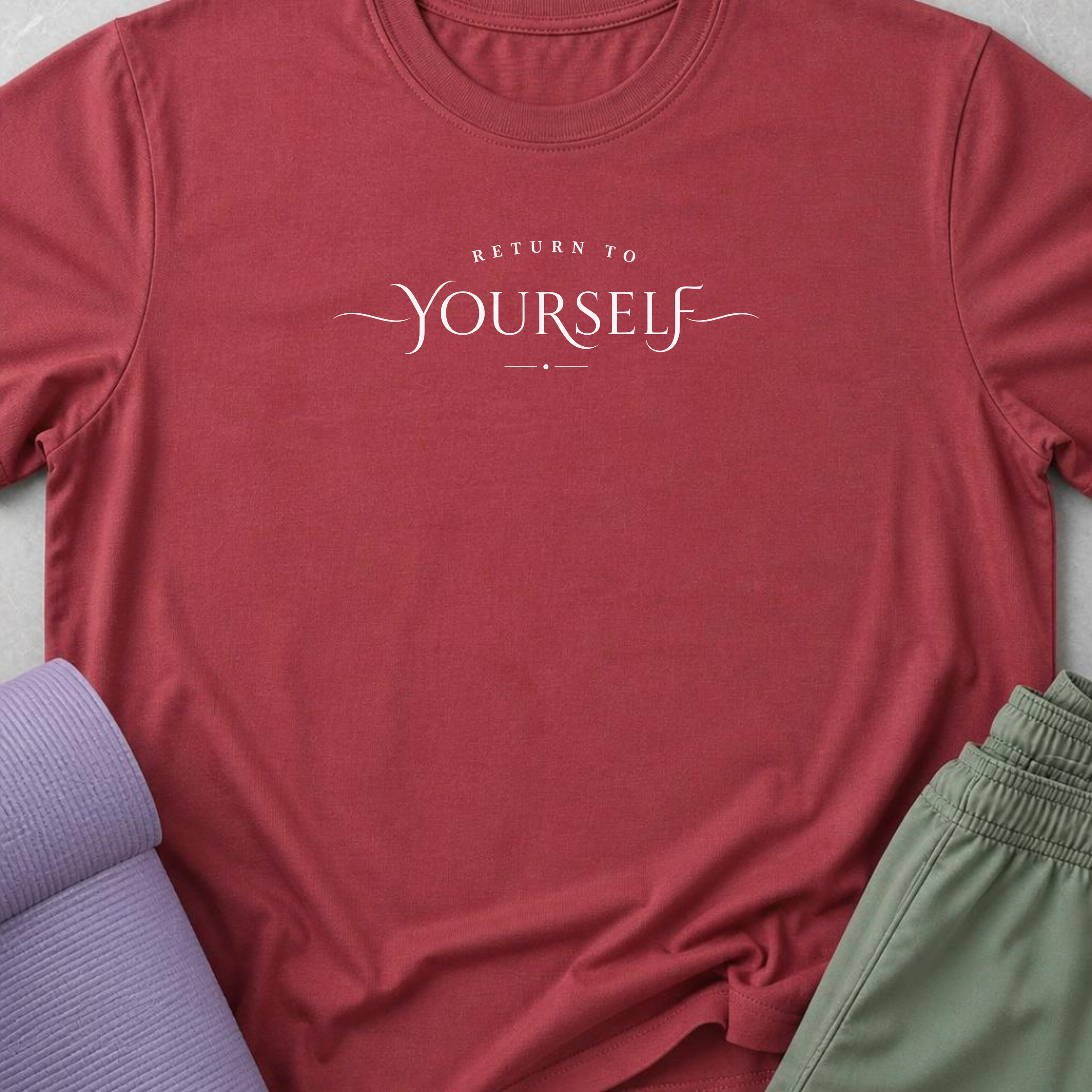 RETURN TO YOURSELF Yoga Shirt, Minimalist Meditation Tee, Mindfulness T-Shirt, Wellness Gift, Peaceful Yoga Lover Shirt