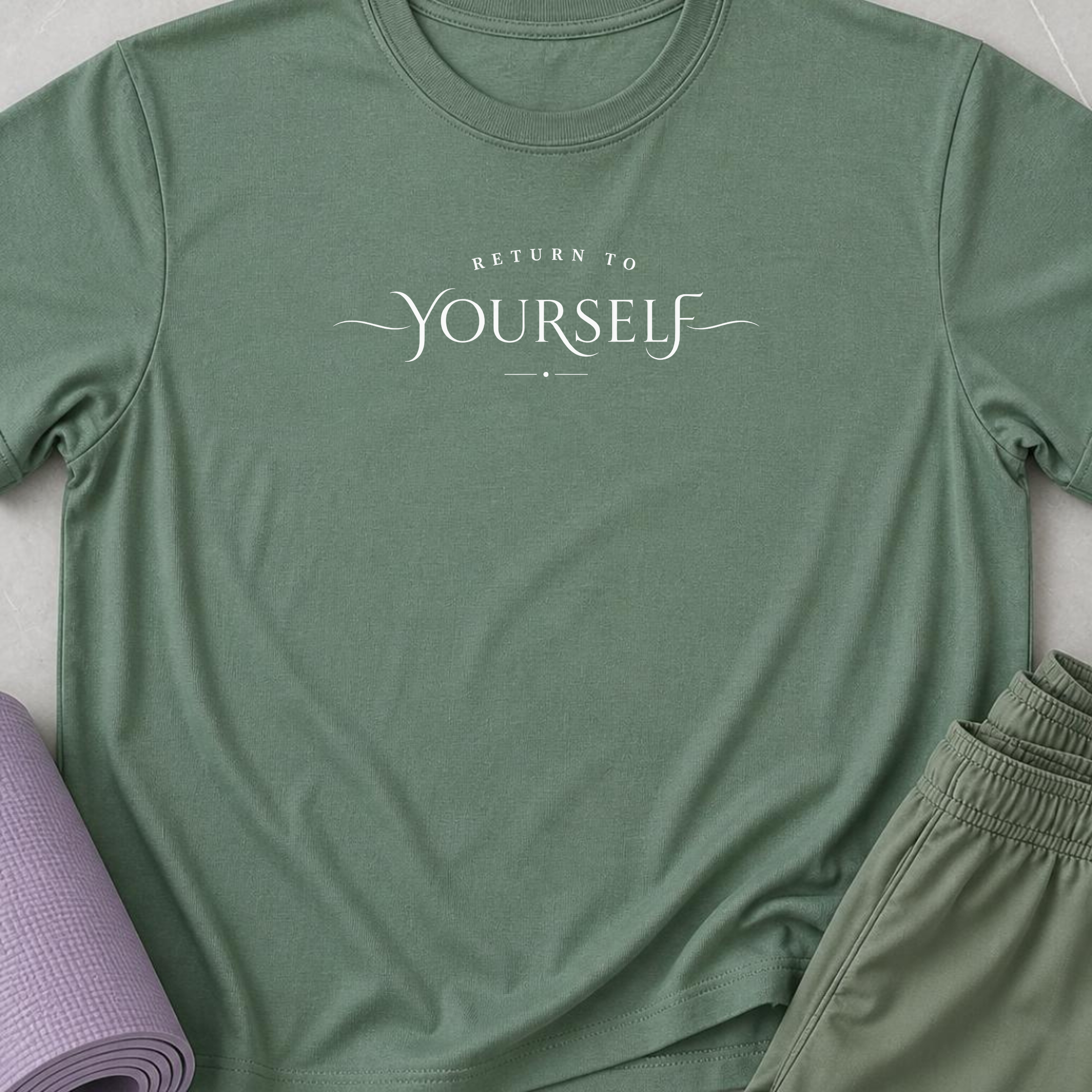 RETURN TO YOURSELF Yoga Shirt, Minimalist Meditation Tee, Mindfulness T-Shirt, Wellness Gift, Peaceful Yoga Lover Shirt