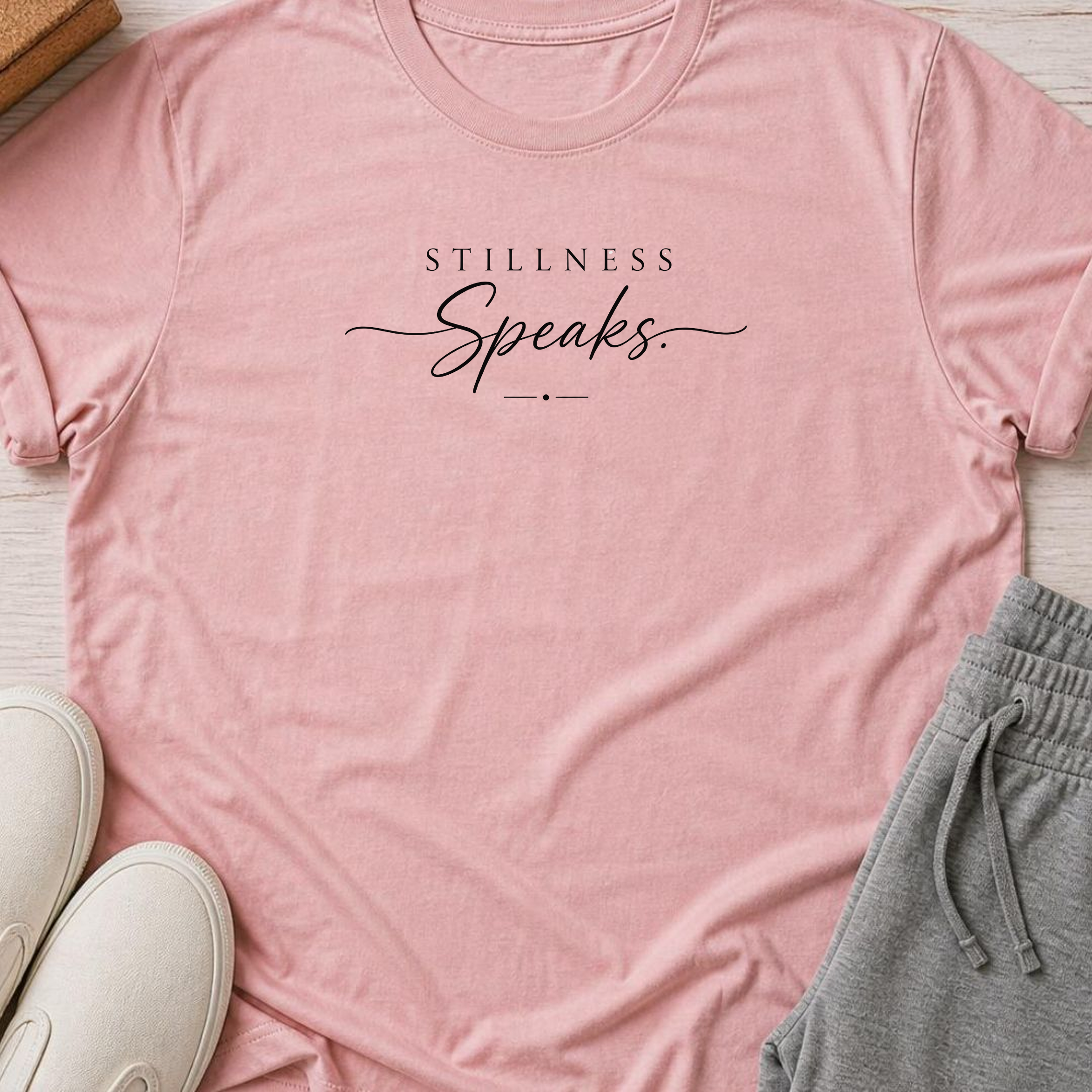 Stillness Speaks Yoga Shirt, Minimalist Meditation Tee, Mindfulness T-Shirt, Wellness Gift, Peaceful Yoga Lover Shirt