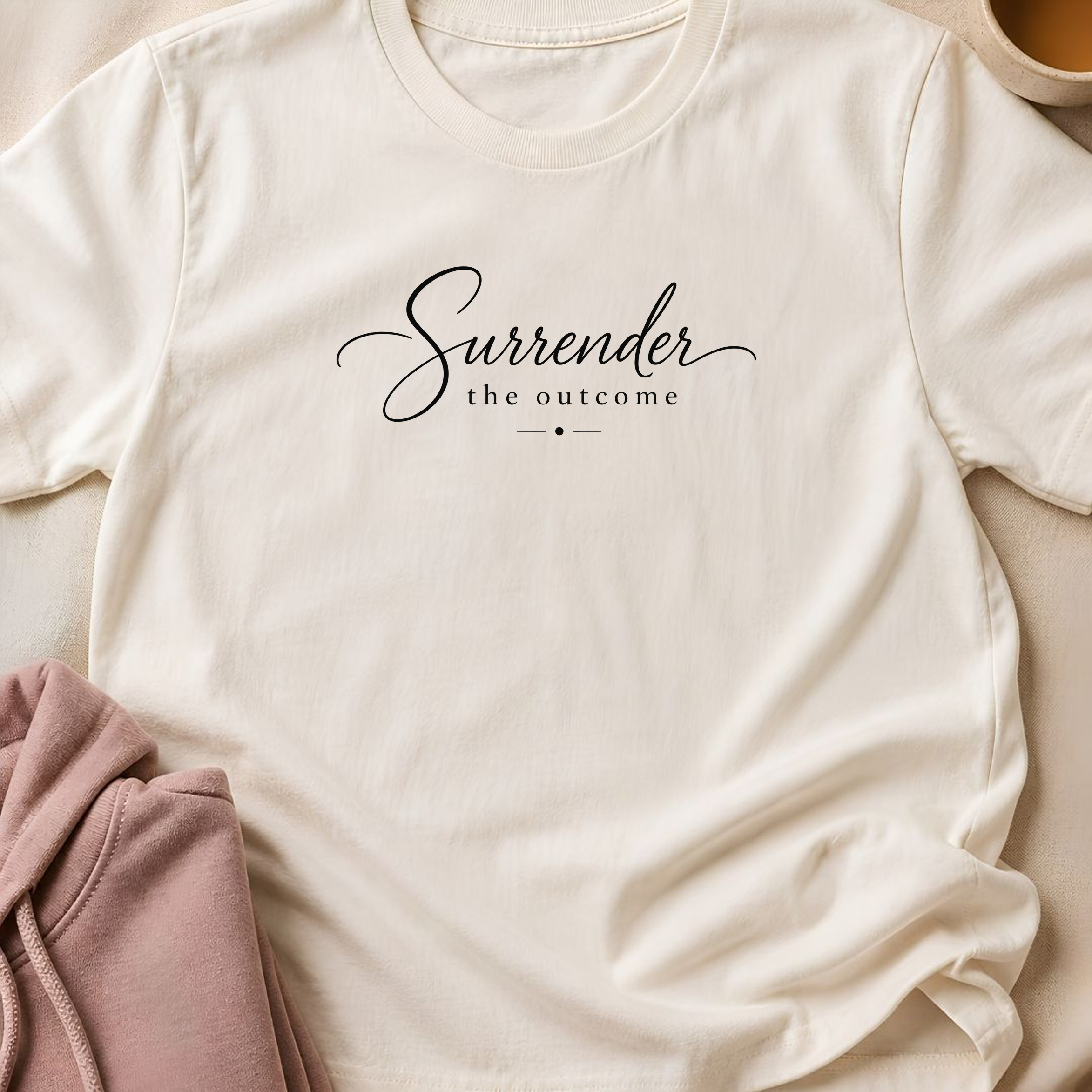 Surrender the outcome Yoga Shirt, Minimalist Meditation Tee, Mindfulness T-Shirt, Wellness Gift, Peaceful Yoga Lover Shirt