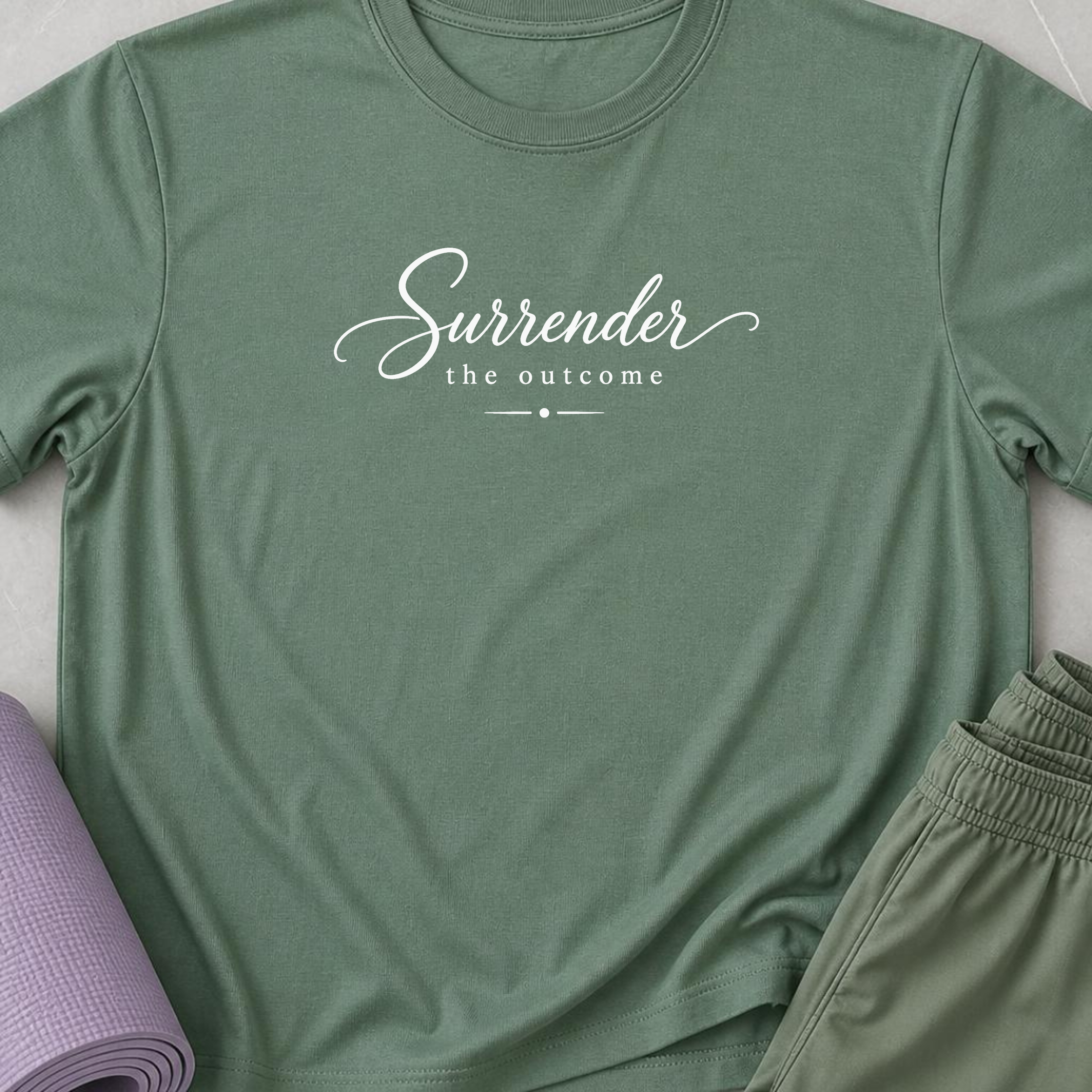 Surrender the outcome Yoga Shirt, Minimalist Meditation Tee, Mindfulness T-Shirt, Wellness Gift, Peaceful Yoga Lover Shirt